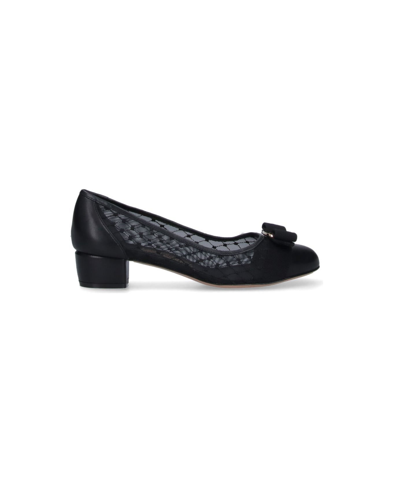 Ferragamo Mesh Pumps "vara" - Black  
