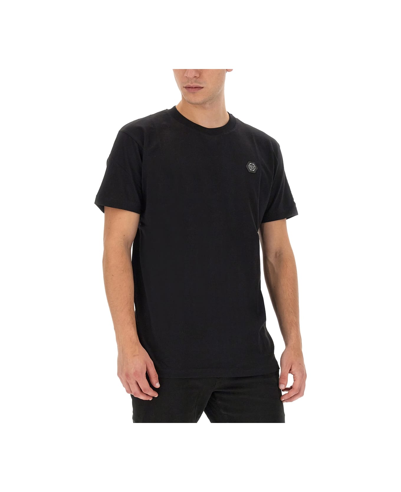 Philipp Plein Logo Print T-shirt - BLACK