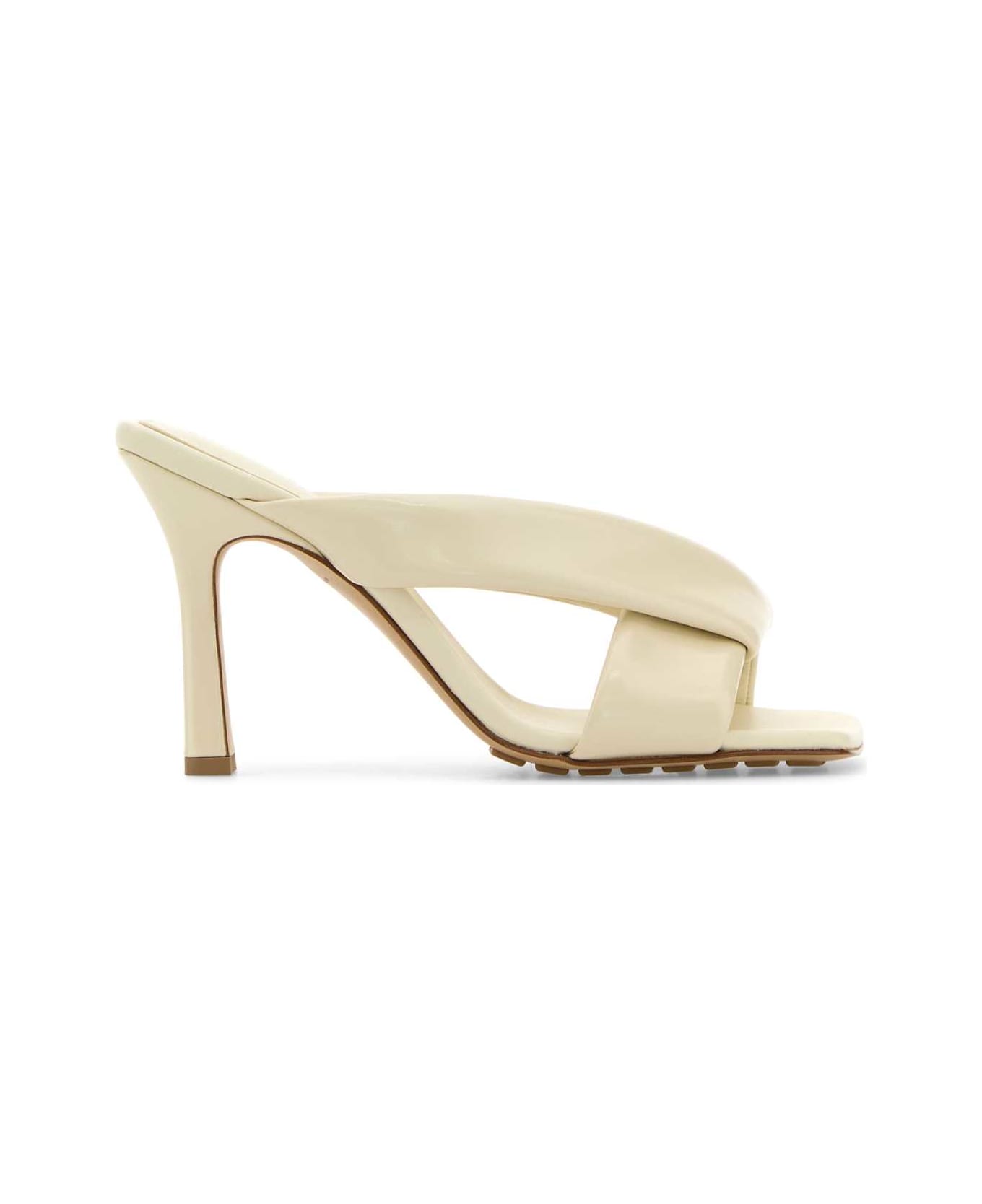 Bottega Veneta Ivory Leather Riva Mules - SEASALT