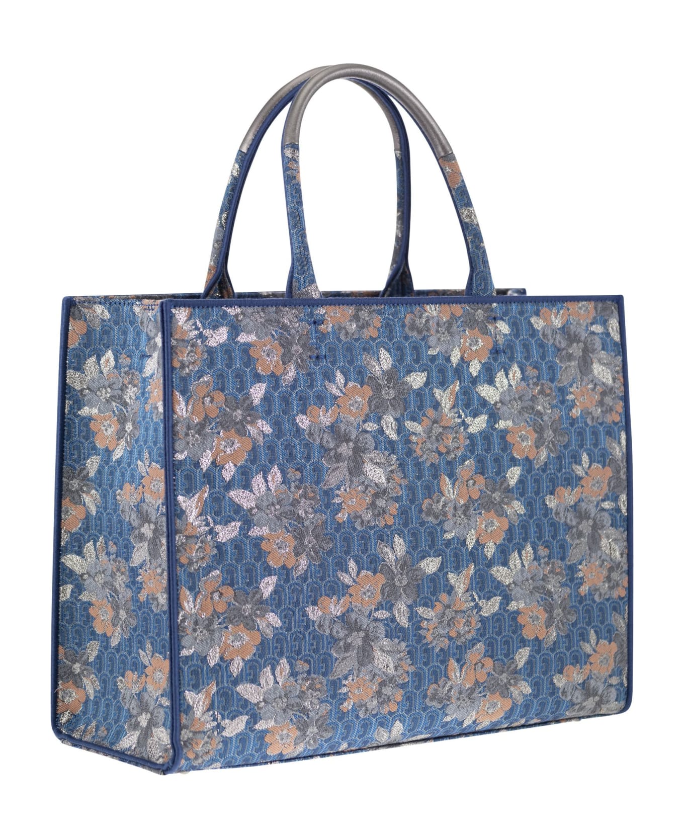 Furla Multicolor Fabric Bag - Light Blue トートバッグ