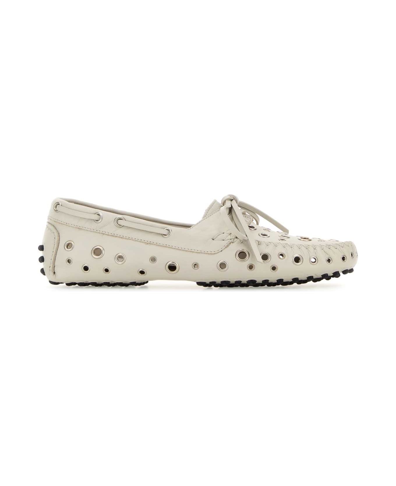 Gimaguas Chalk Suede Car Loafers - WHITE