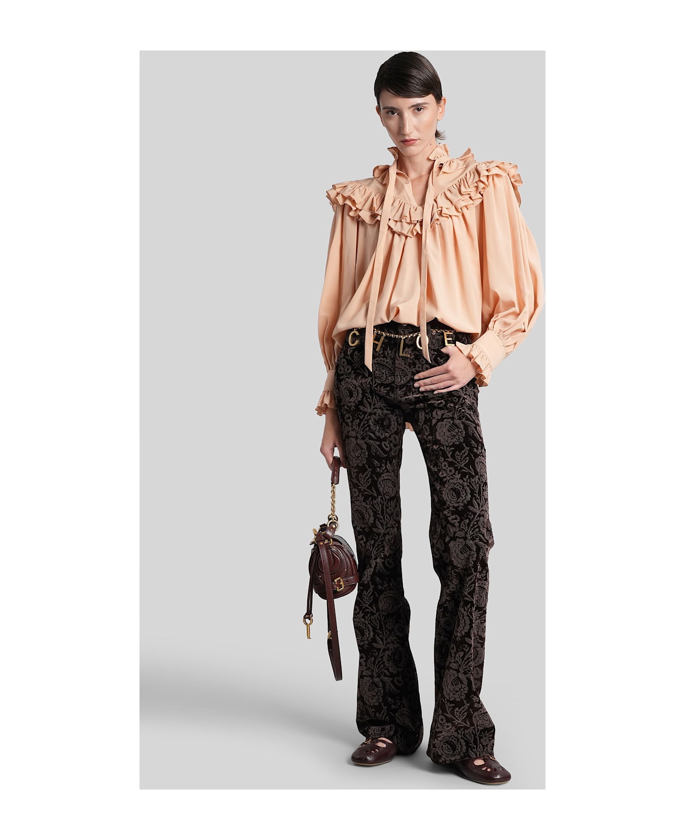 Chloé Blouse In Rose-pink Silk - rose-pink