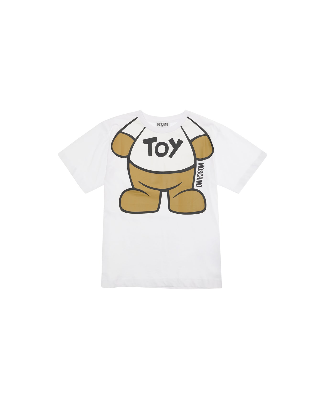 Moschino White T-shirt With Teddy Bear Print In Cotton Boy - WHITE