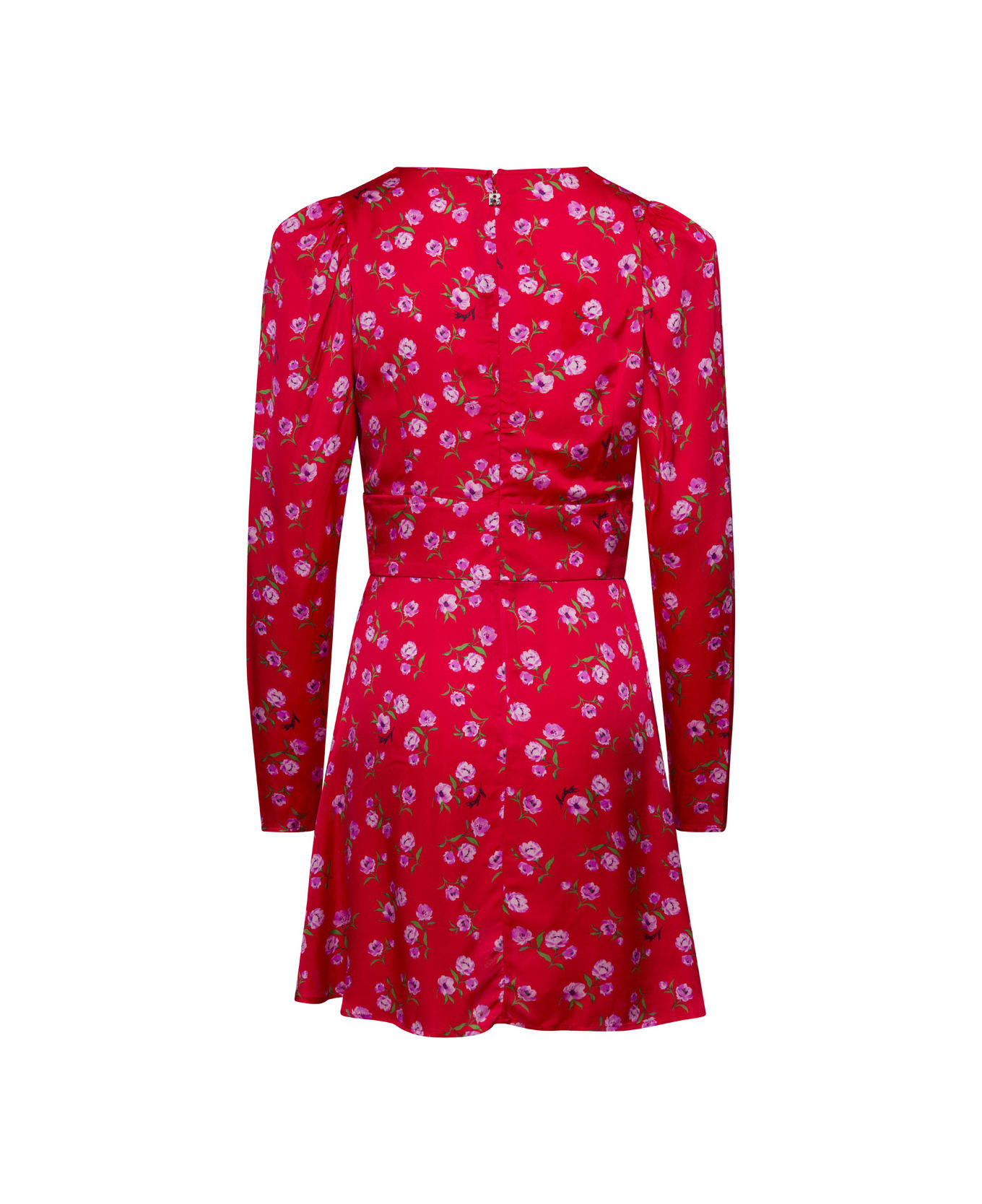 Rotate by Birger Christensen Red Mini Dress With Floral Print In Viscose Woman - Red