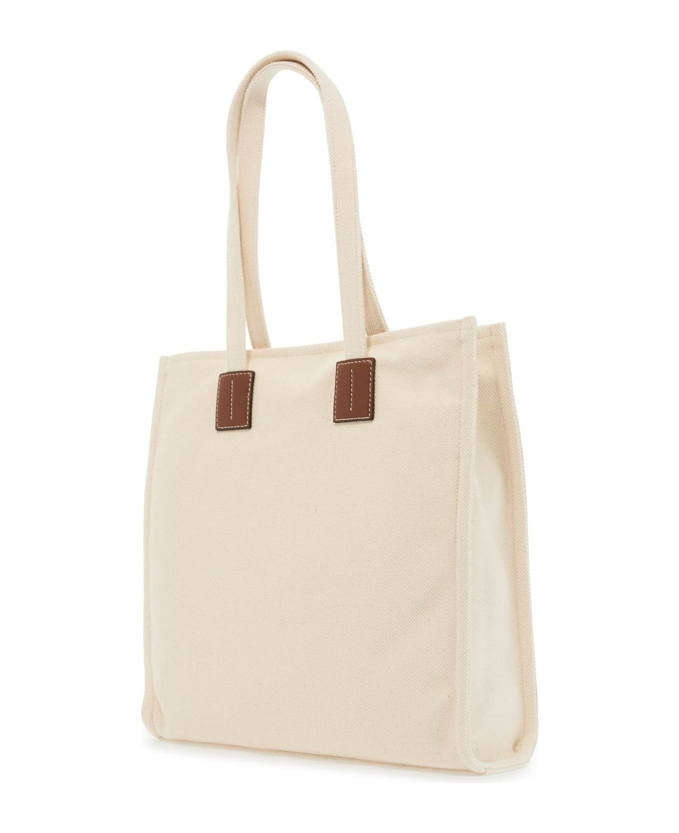 Bally Akelei Canvas Tote Bag With - NATURAL/CUERO+ORO