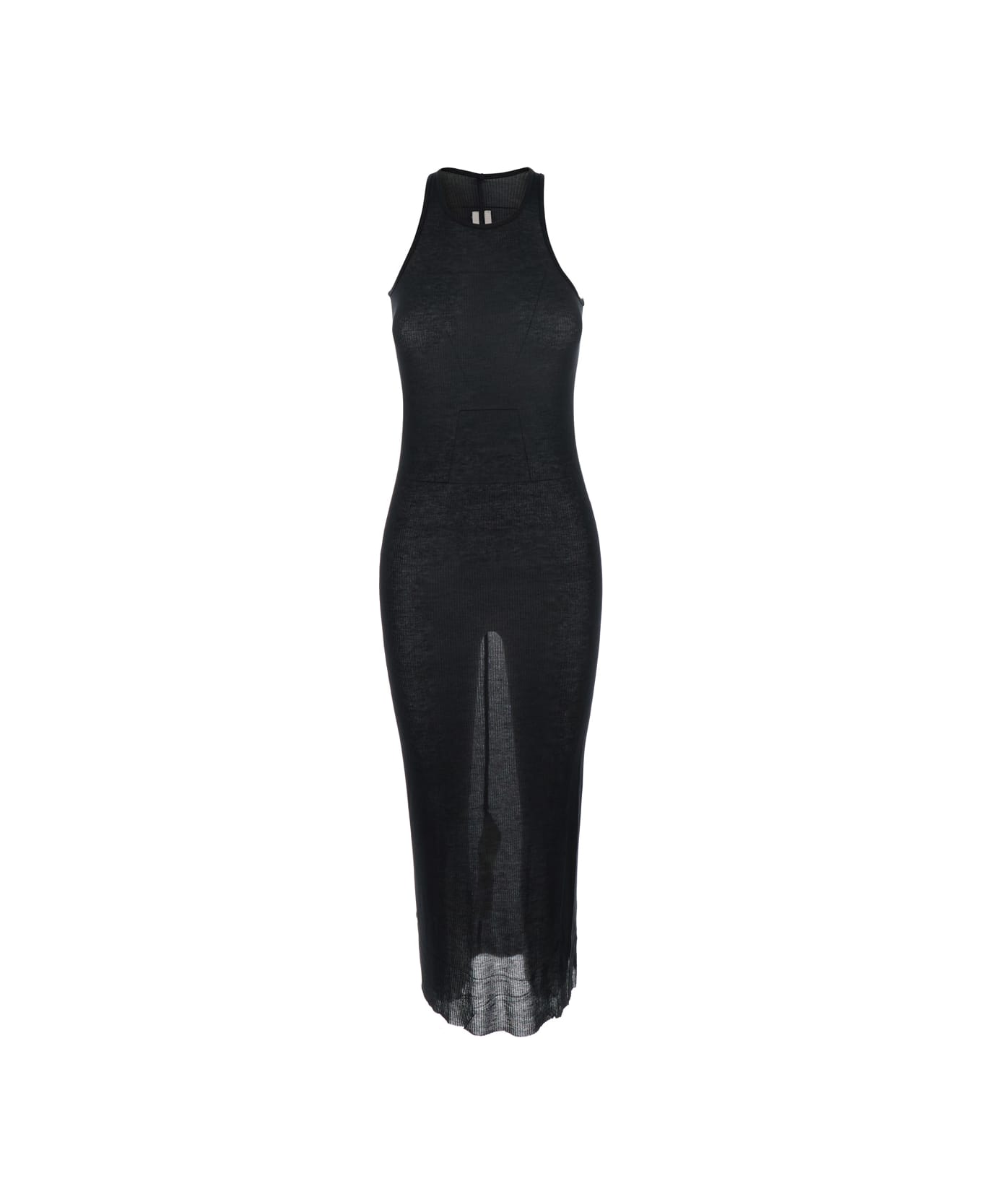Rick Owens Black Semi-transparent Sheath Dress - Black