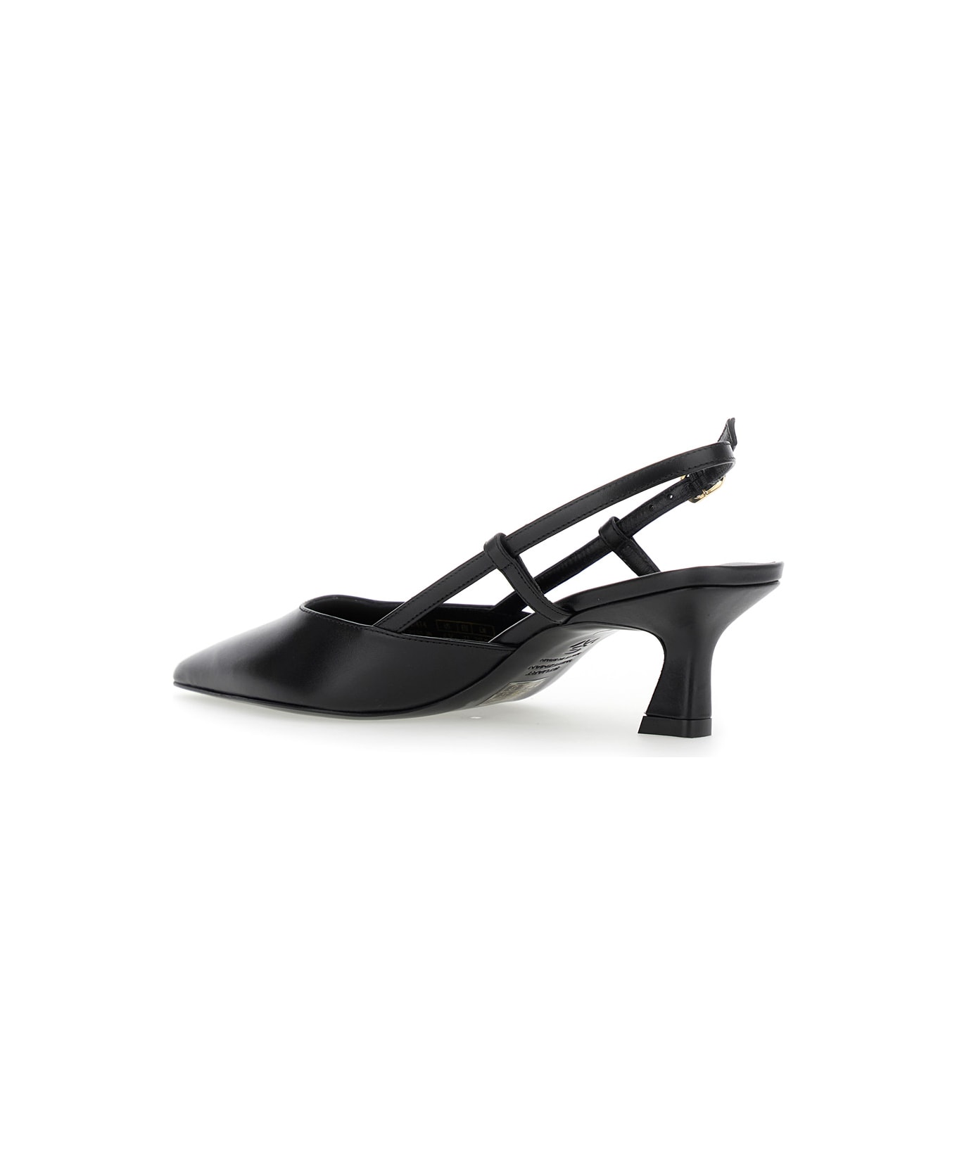 Stuart Weitzman 
winnie
 Black Slingback Pumps Wirh Medium Heel In Leather Woman - Black