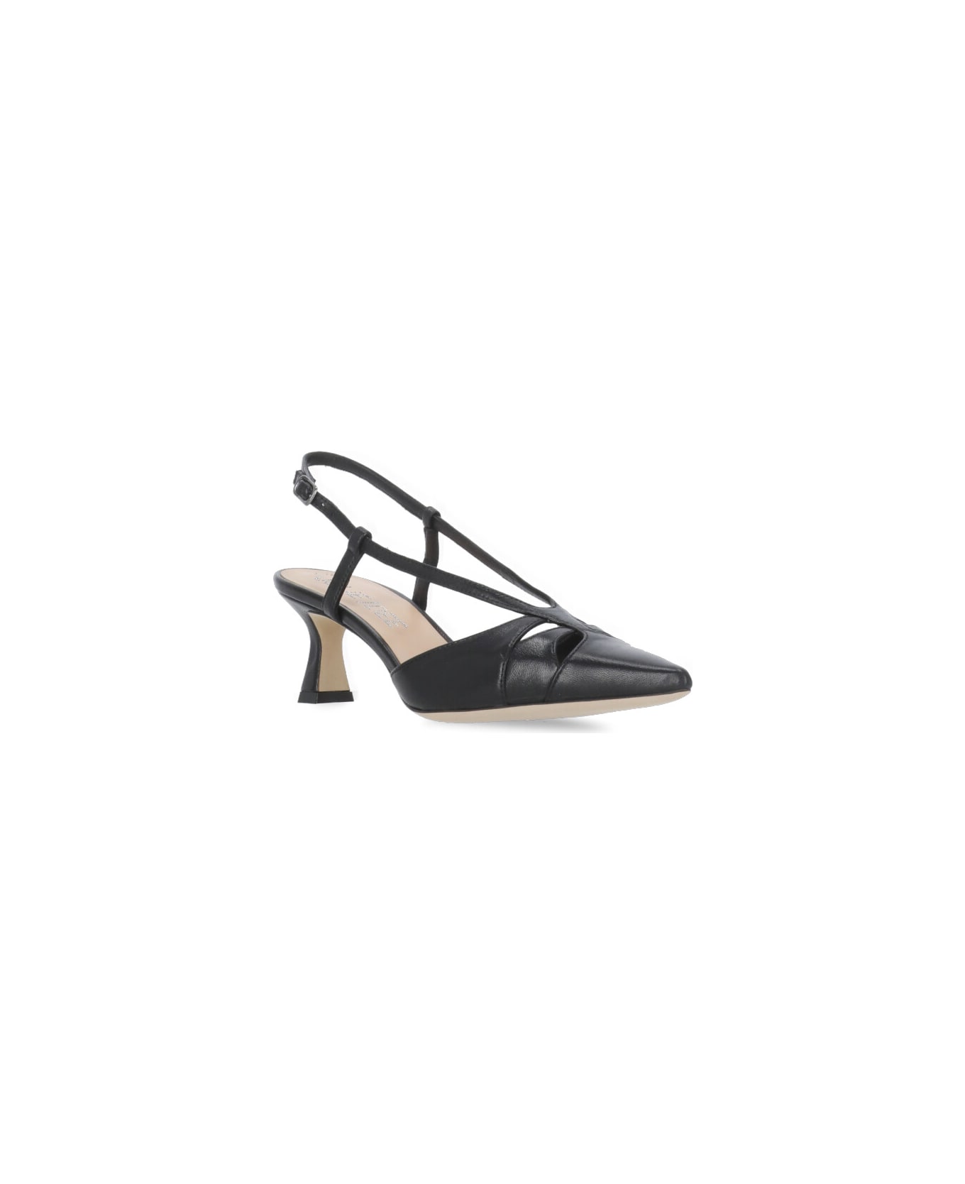 Julie Dee Leather Slingback - Black