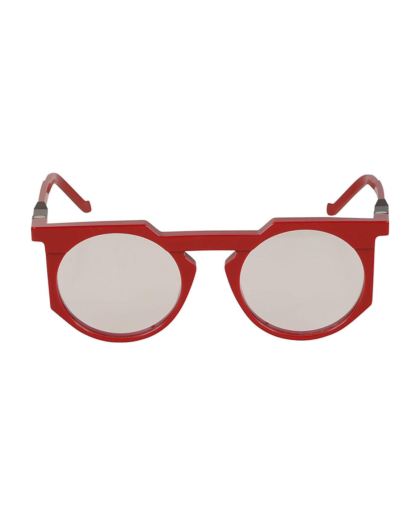 VAVA Clear Lens Round Frame Glasses Glasses - Red