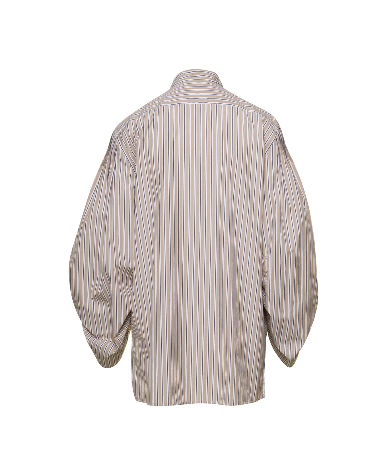 Alberta Ferretti Beige Striped Poplin Shirt In Cotton Woman - Beige