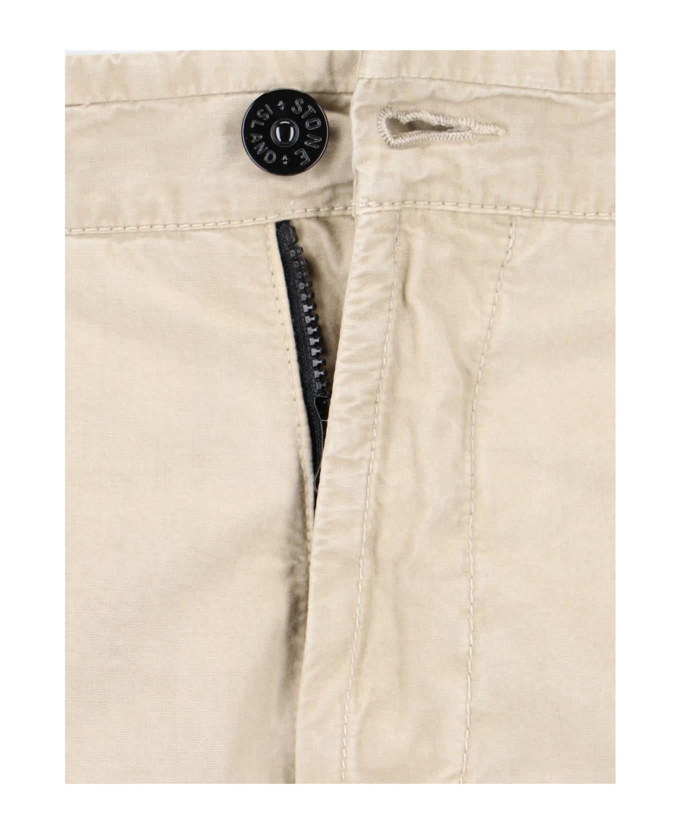Stone Island Slim-fit Cotton Cargo Trousers - Beige