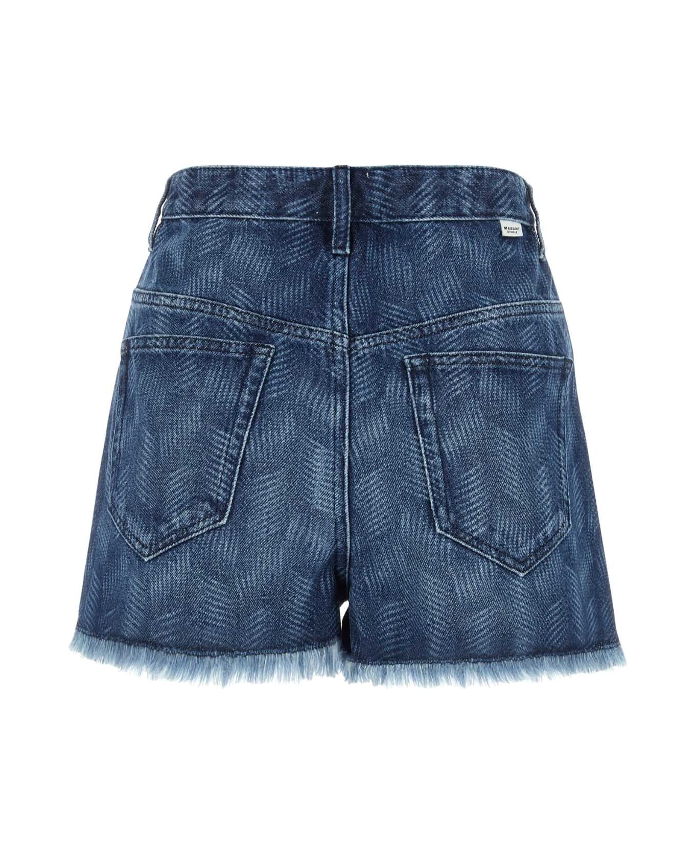 Marant Étoile Denim Lesia Shorts - Blue ショートパンツ