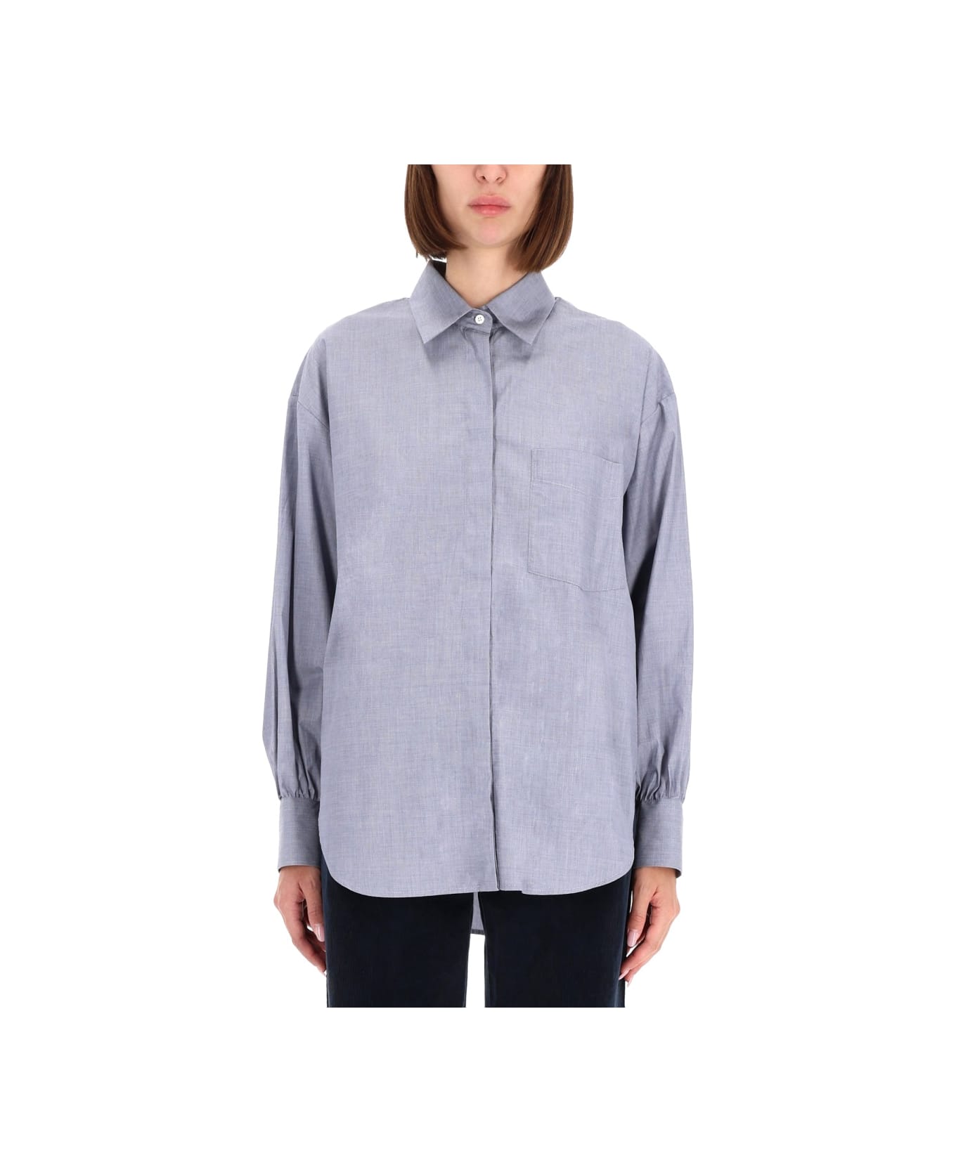 Aspesi High Collar Shirt - AZURE