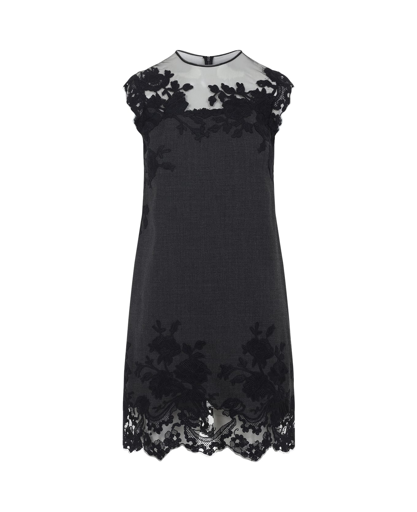 Ermanno Scervino Virgin Wool Mini Dress - Melange Grey