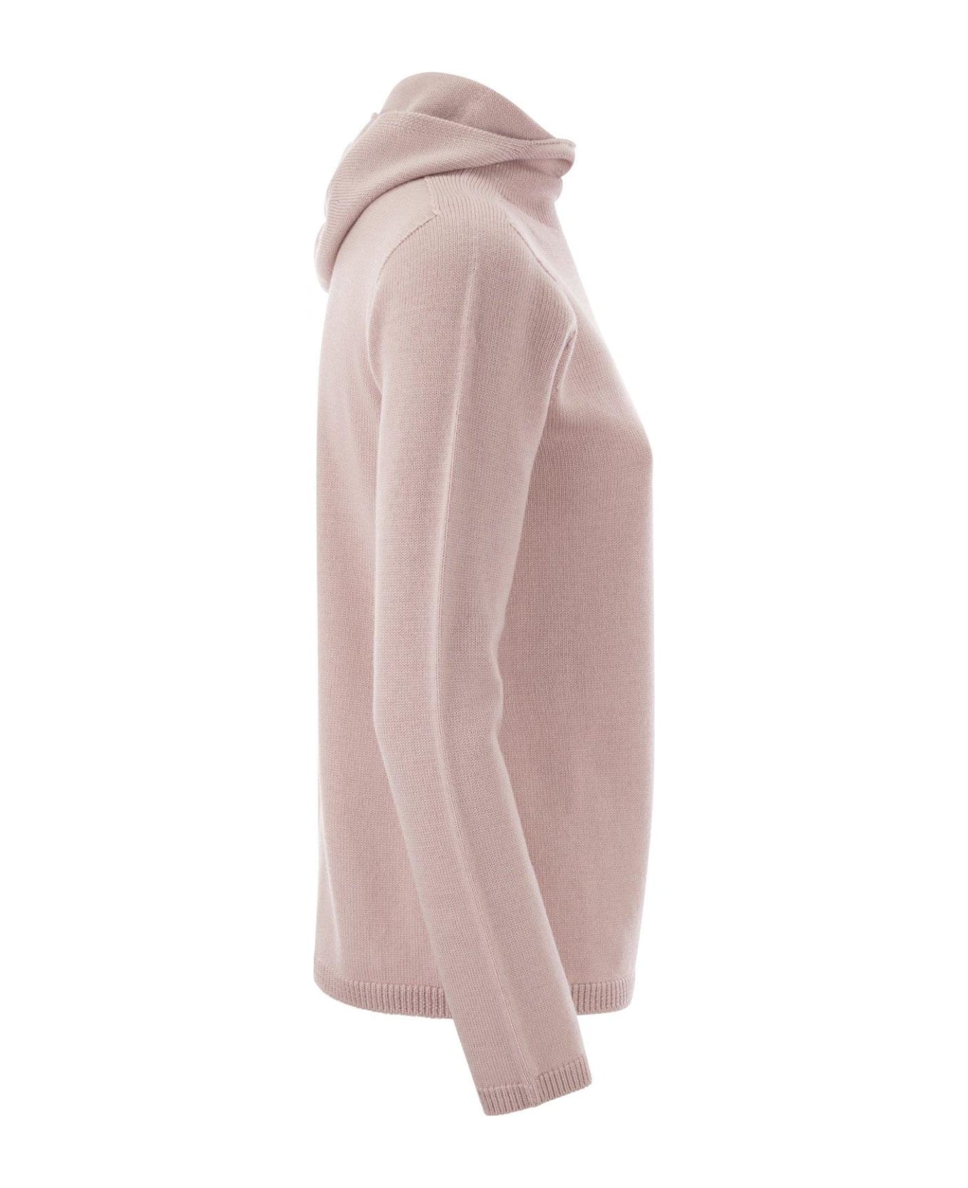 Max Mara The Cube Turtleneck Knitted Hoodie - Rosa