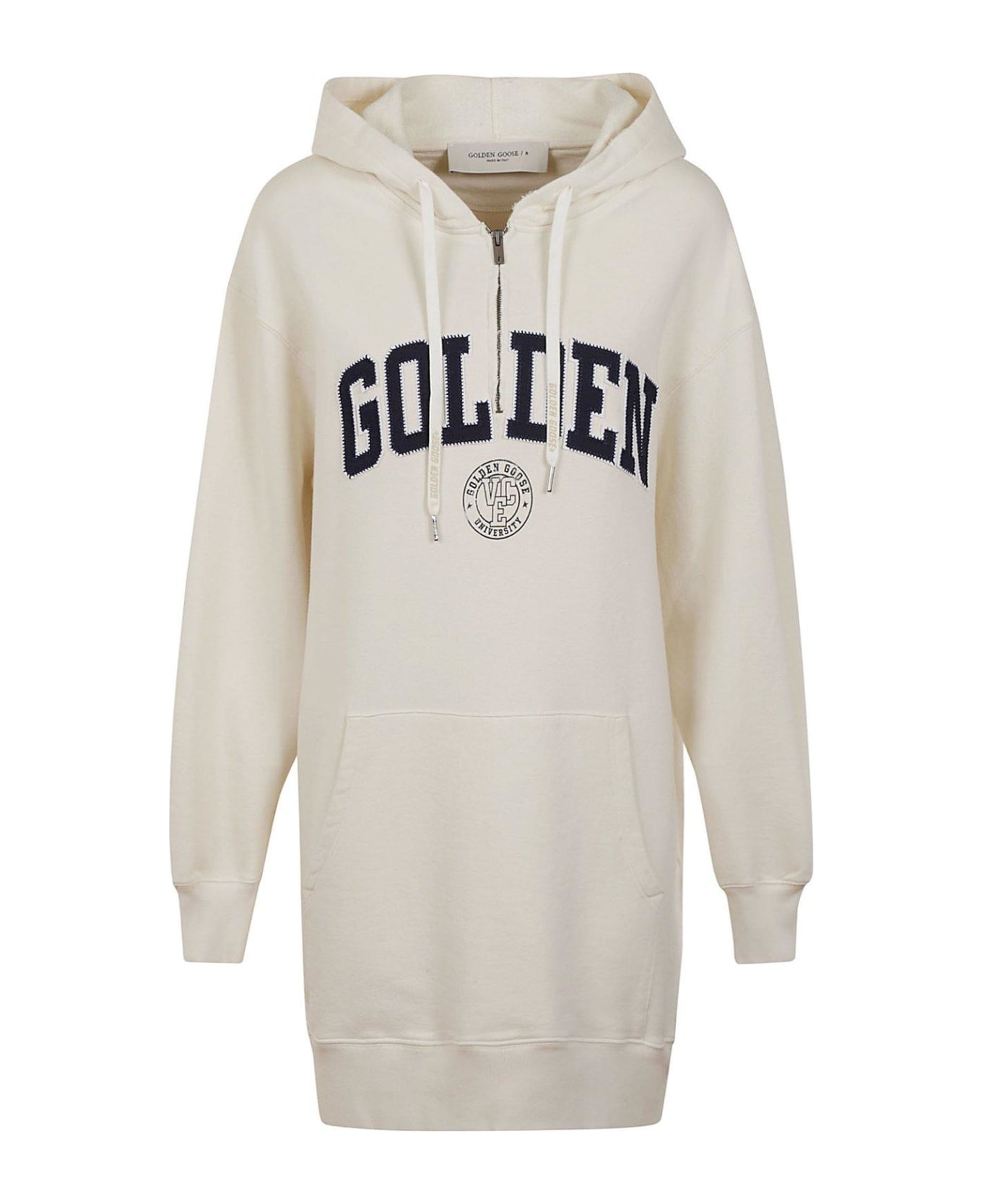 Golden Goose Journey W`s Sweatshirt Hoodie Dress W/zip - panna フリース
