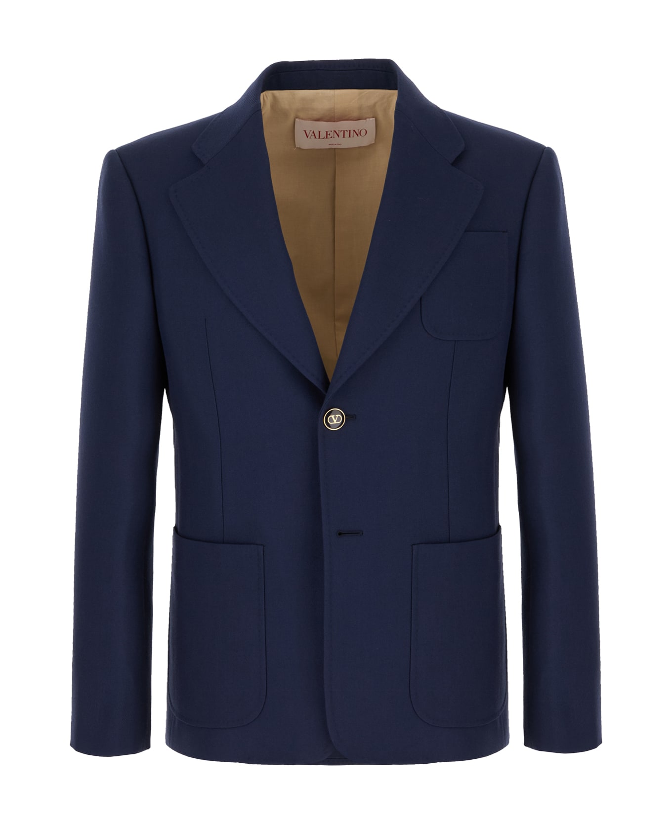 Valentino Garavani Navy Blue Wool Blazer - INDACO