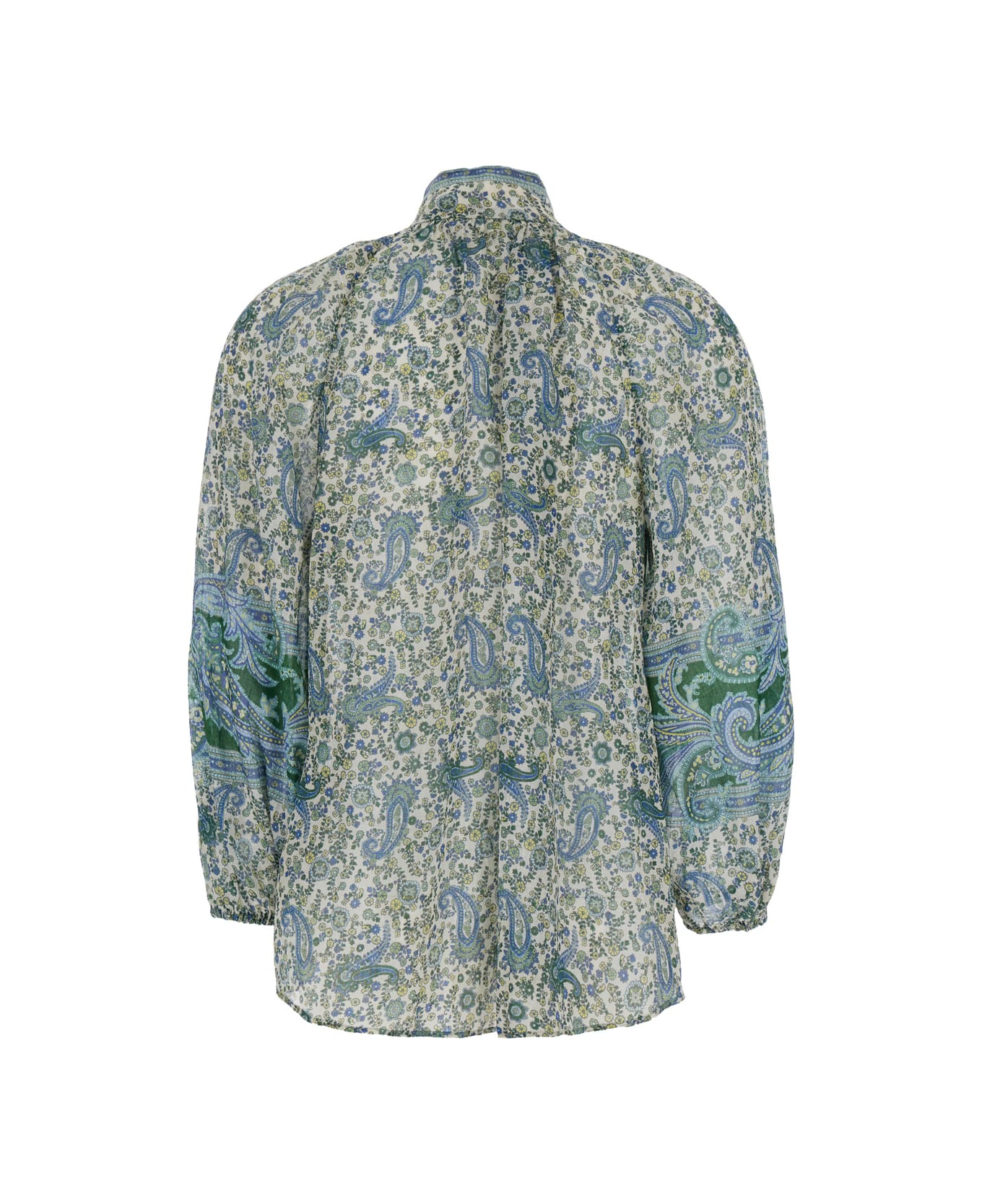 Zimmermann Multicolor Blouse With Embroidery And Puffed Sleeves In Eco Silk Woman - Multicolor ブラウス