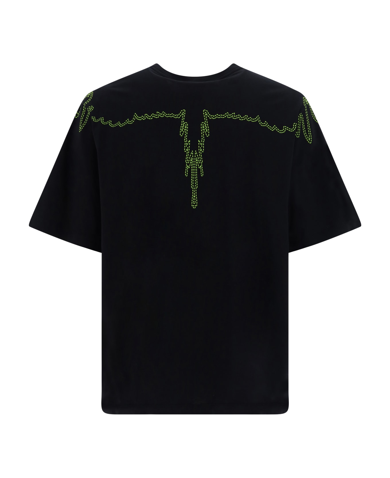 Marcelo Burlon Stitch Wings T-shirt - Black Lime シャツ