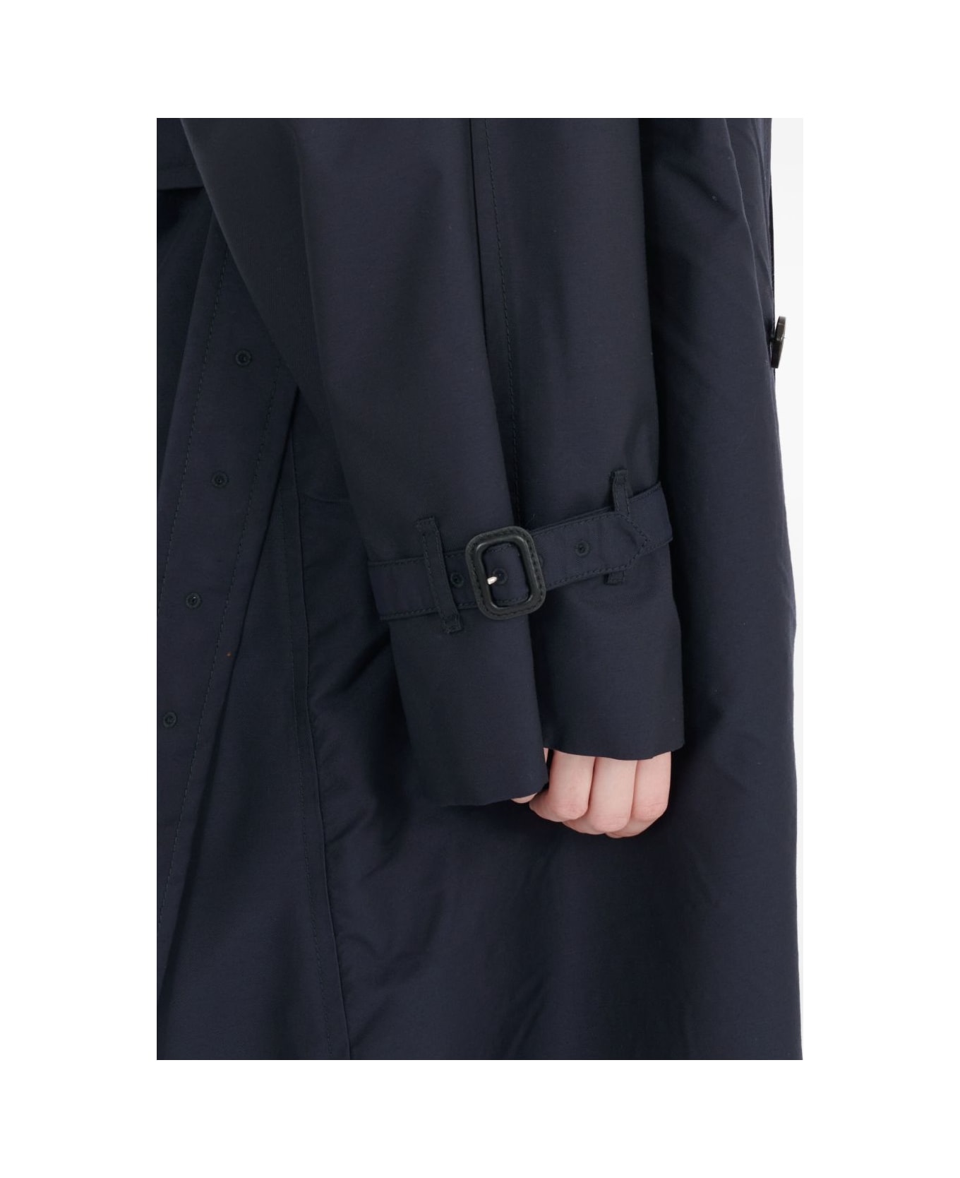 Maison Margiela Wool Blend Trench Coat - Blue