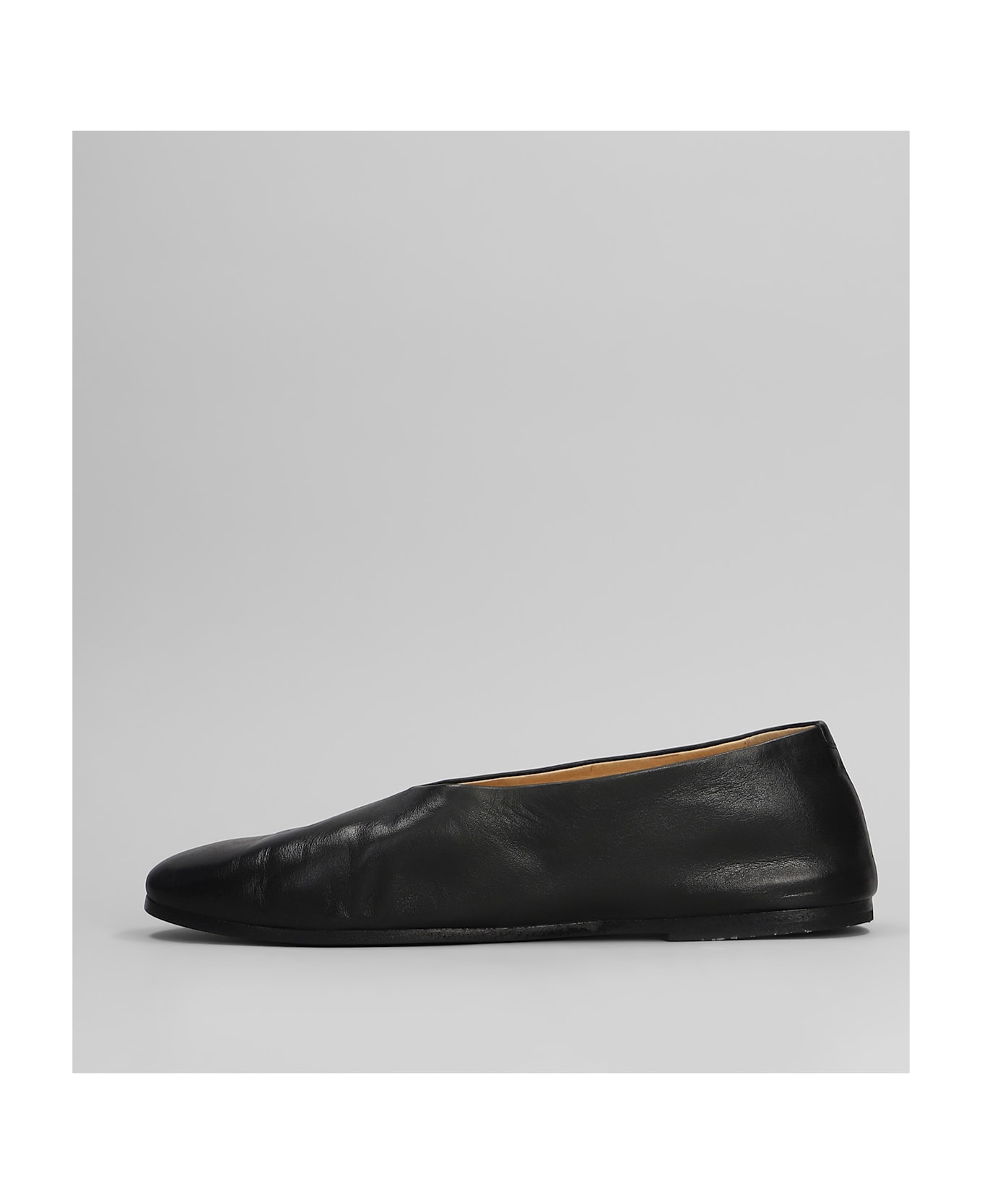Marsell Coltellaccio Ballet Flats In Black Leather - black