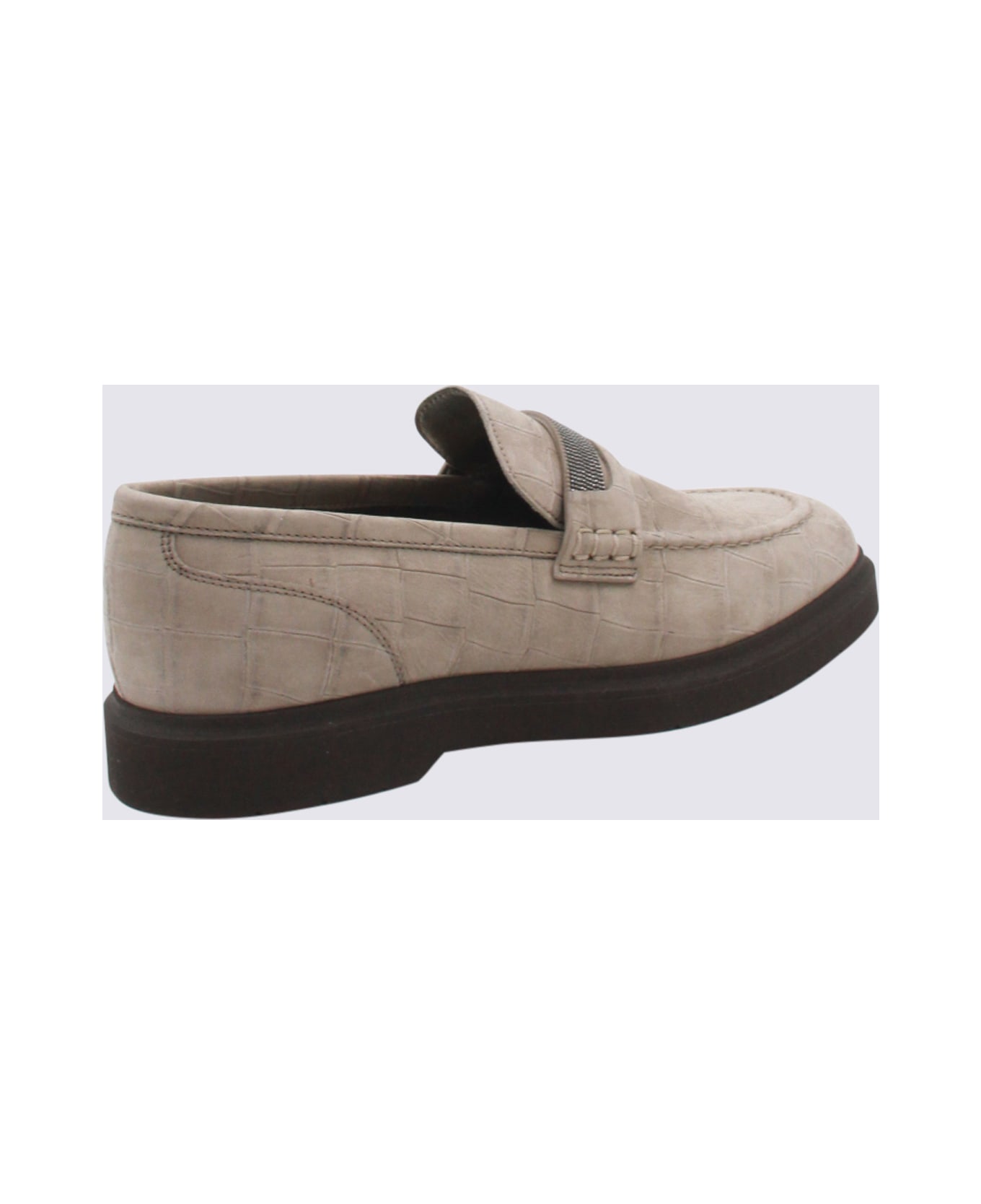 Brunello Cucinelli Beige Leather Loafers