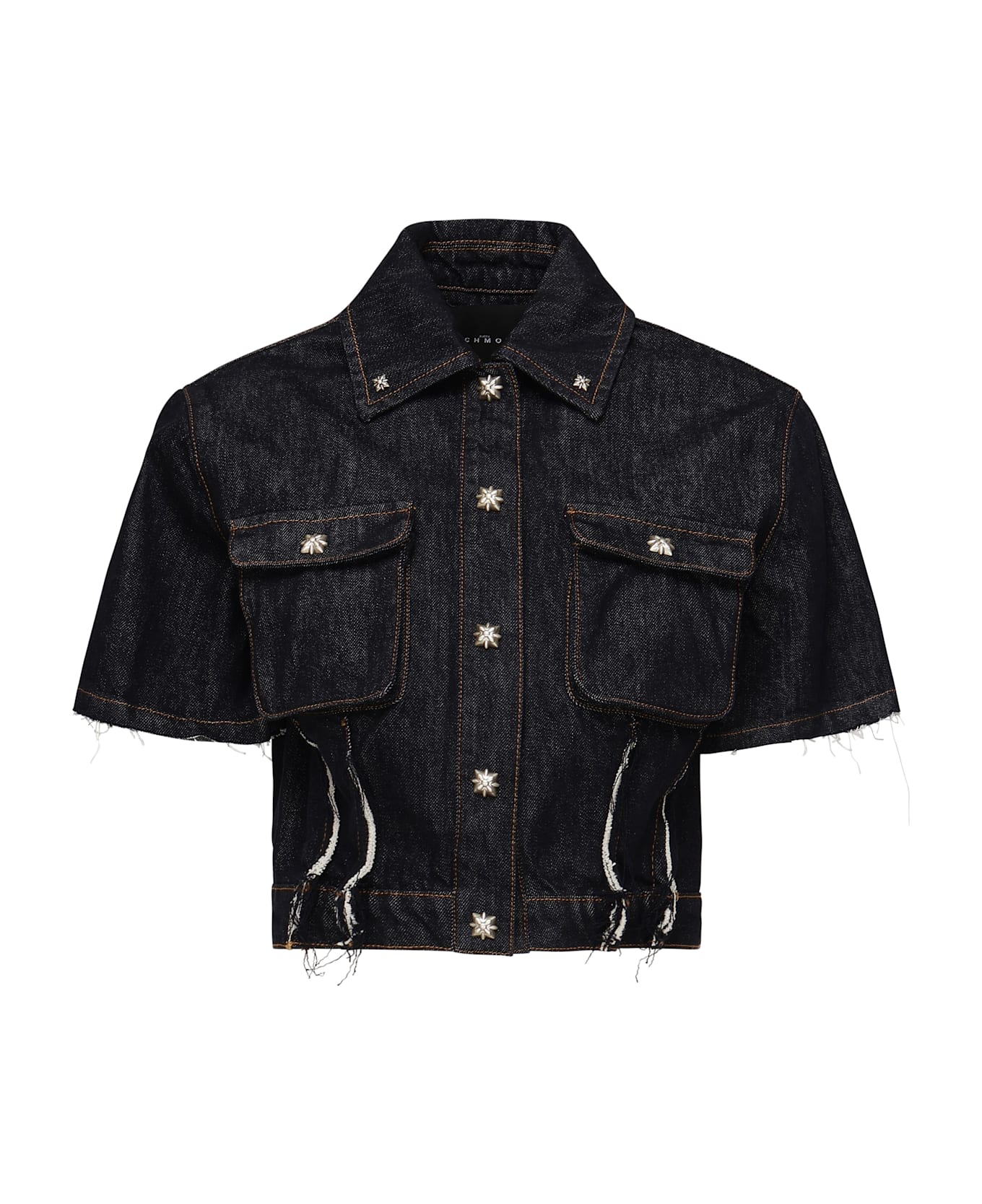 John Richmond Short Denim Shirt - Blue