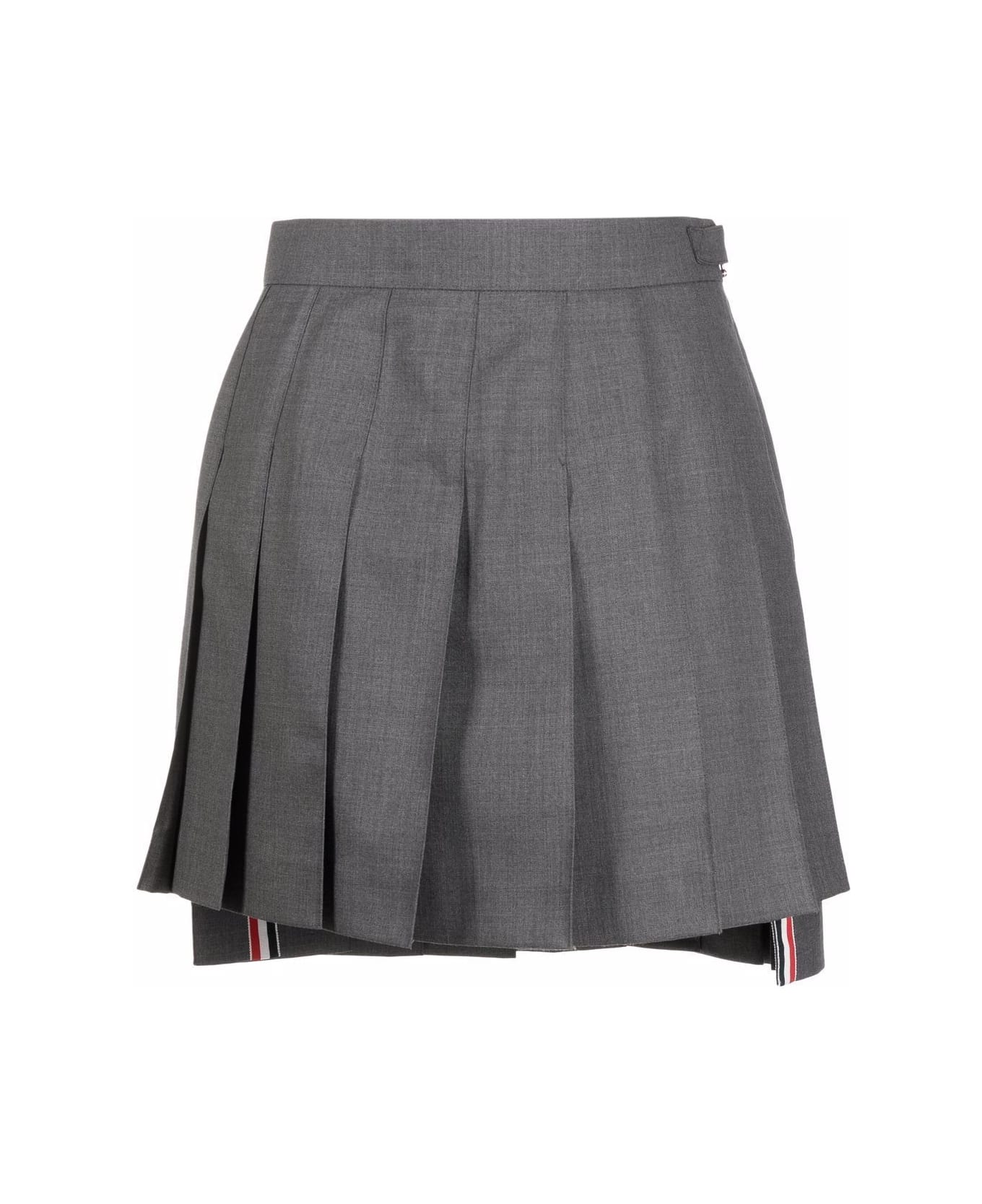 Thom Browne Thigh Length Dropped Back Pleated Skirt - Med Grey スカート