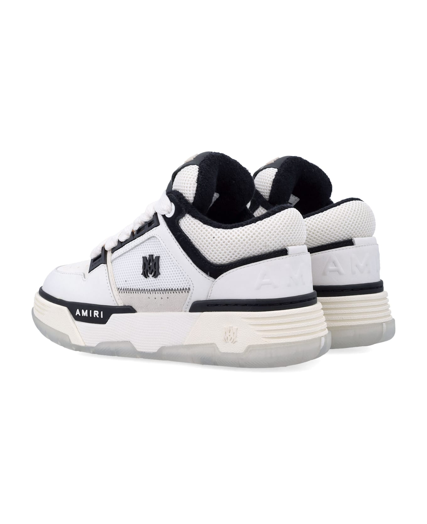 AMIRI Ma-1 Leather Mesh Woman's Sneakers - WHITE BLACK
