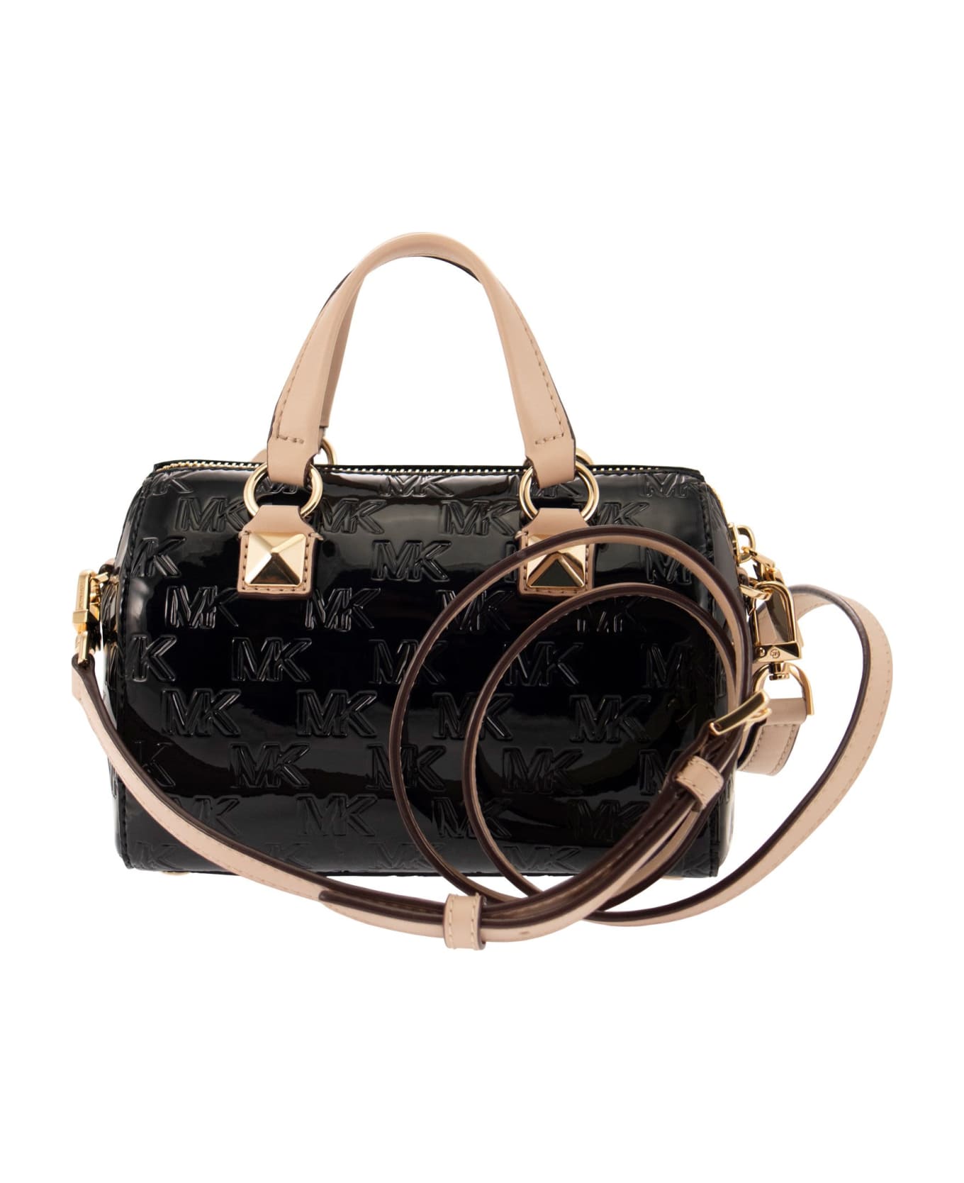 Michael Kors Grayson - Leather Handbag With Logo - Black