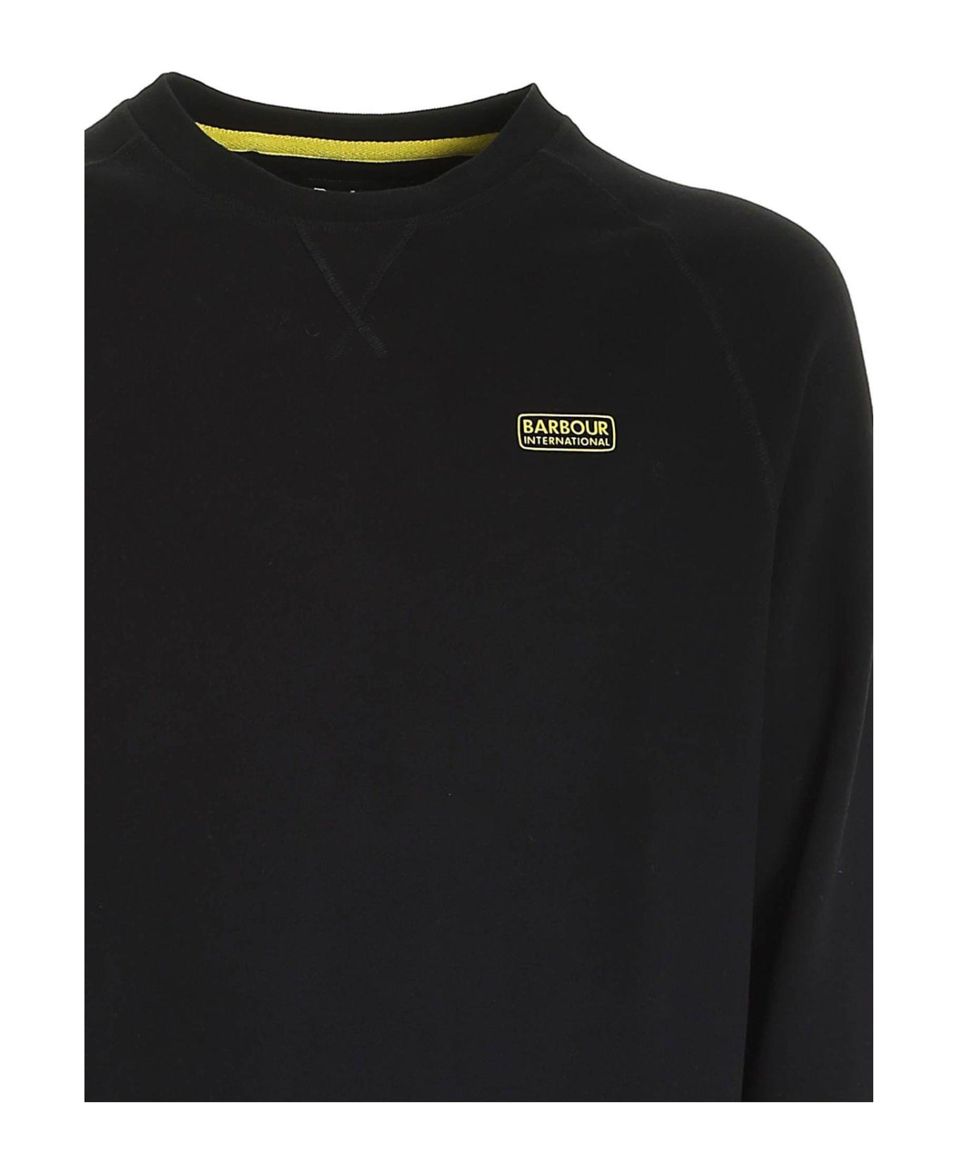 Barbour Logo Detailed Long Sleeved Crewneck Sweatshirt - Black