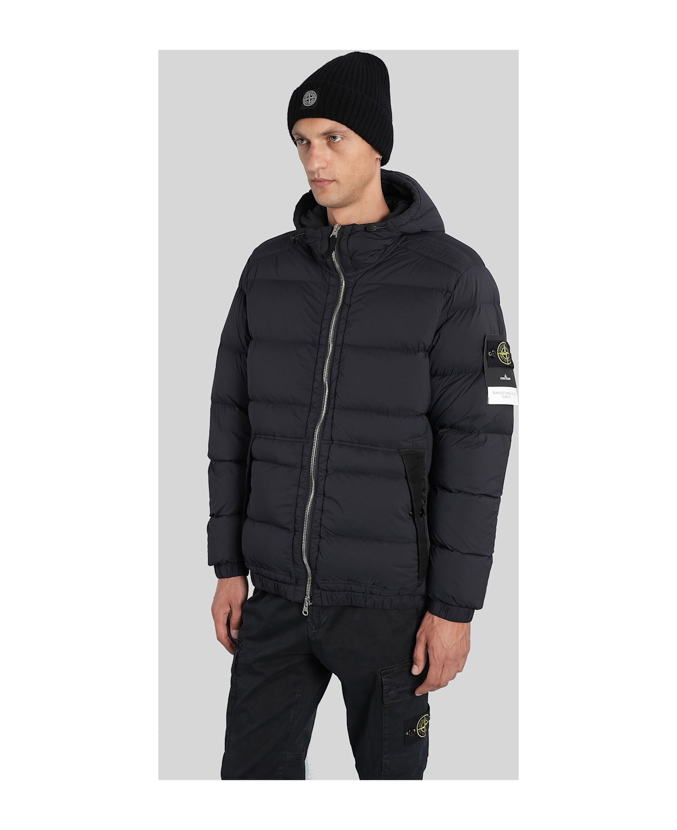 Stone Island Puffer In Black Polyamide - black