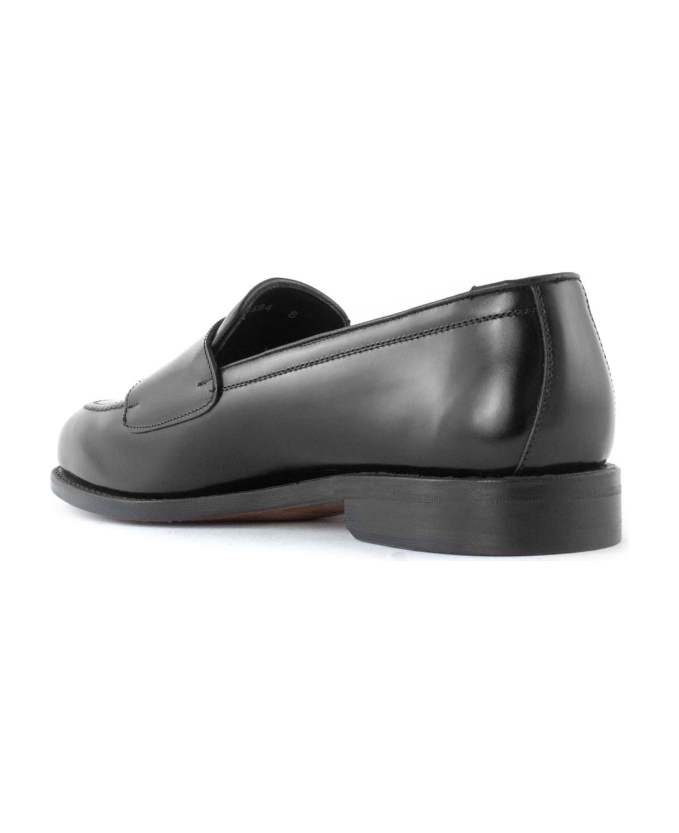 Berwick 1707 Black Calf Leather Monk Shoes - Black ローファー＆デッキシューズ