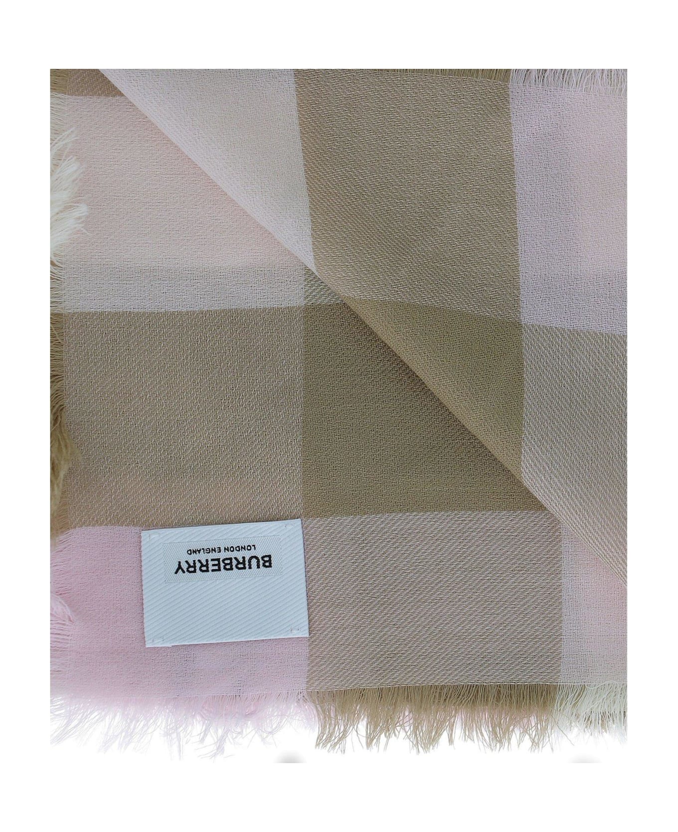 Burberry Lightweight Checked Scarf - ALABASTER