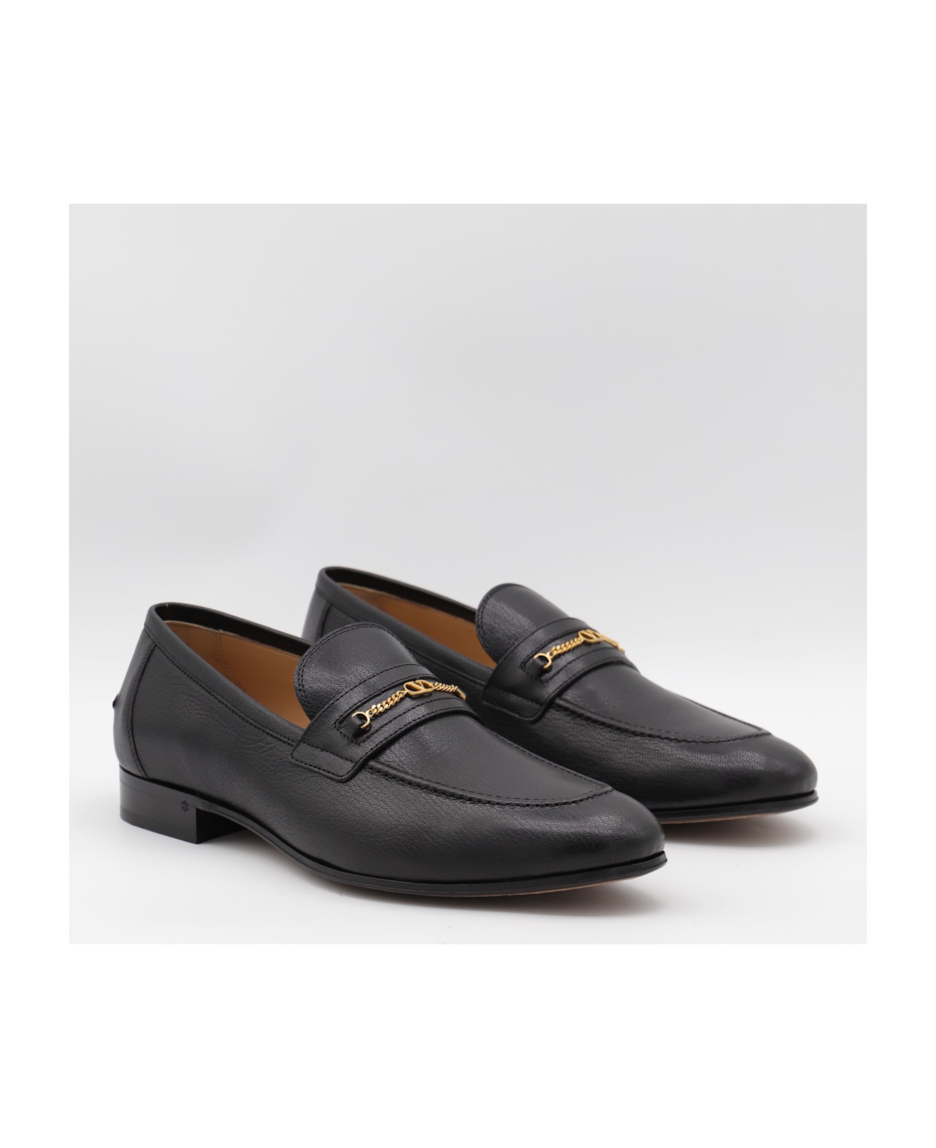 Valentino Garavani Black Leather Loafers - Black