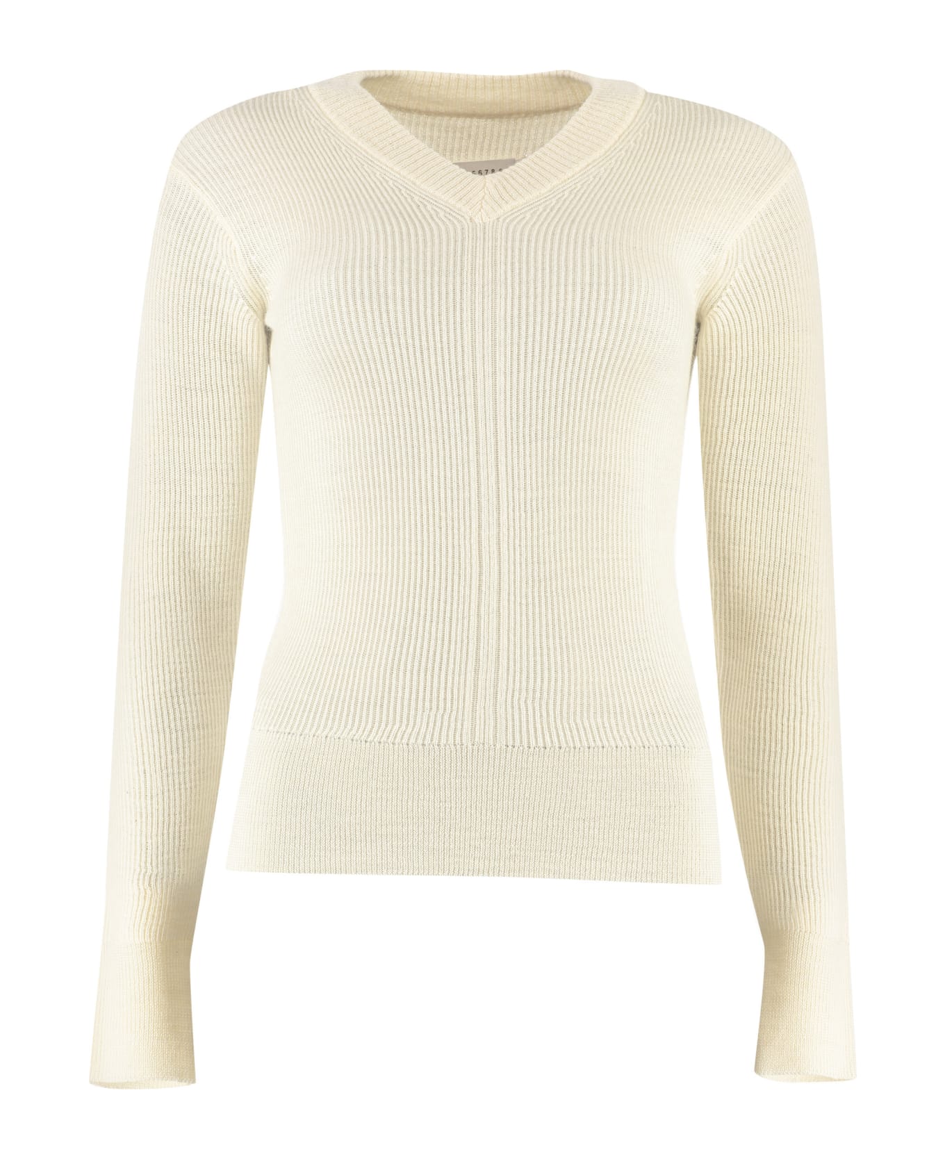 Maison Margiela Ribbed Sweater - White ニットウェア
