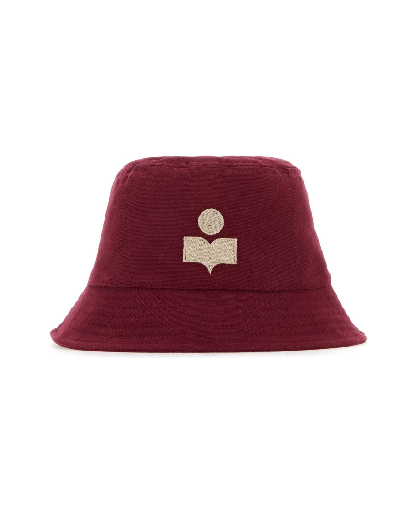 Isabel Marant Burgundy Cotton Haley Bucket Hat - RASPBERRYECRU 帽子
