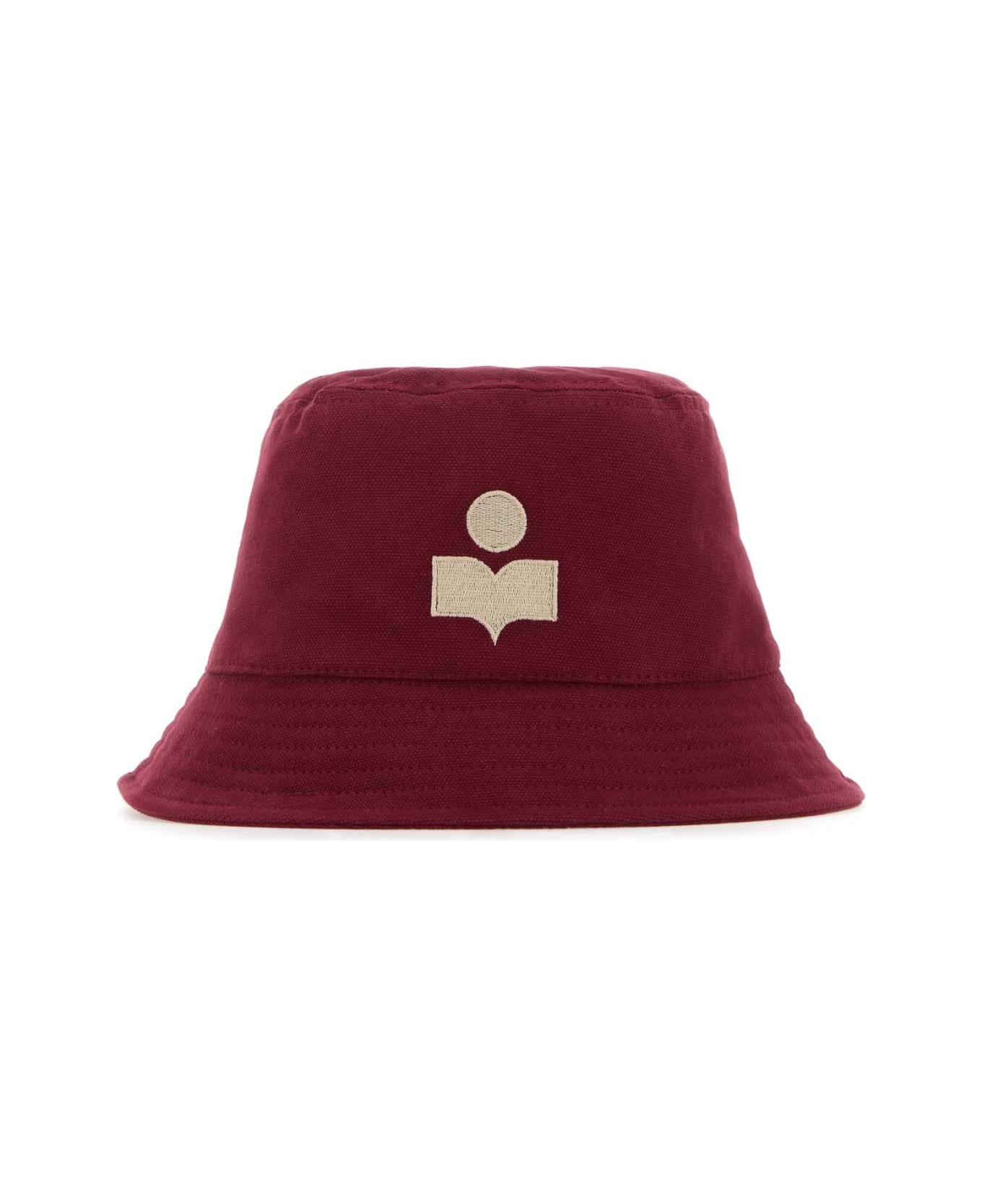 Isabel Marant Burgundy Cotton Haley Bucket Hat - RASPBERRYECRU