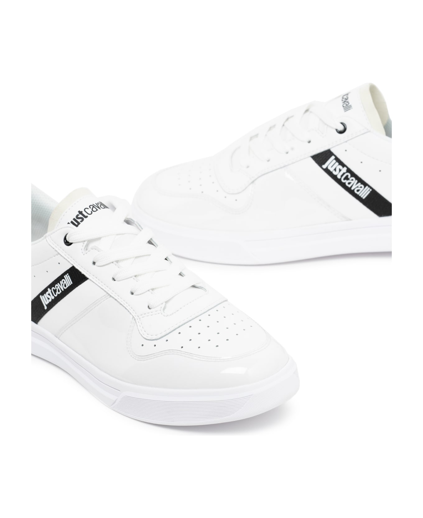 Just Cavalli White Low Top Sneakers - White