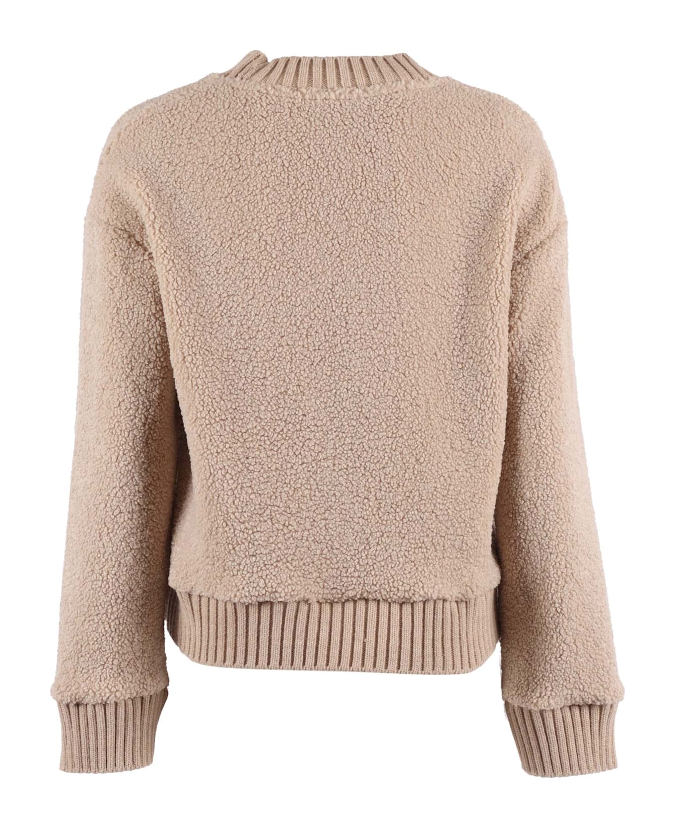 Ballantyne R Neck Sweather - BEIGE