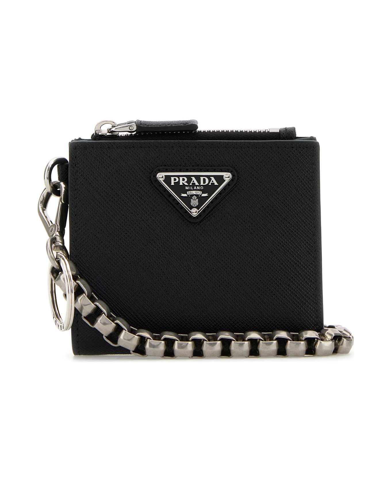 Prada Black Leather Wallet - NERO