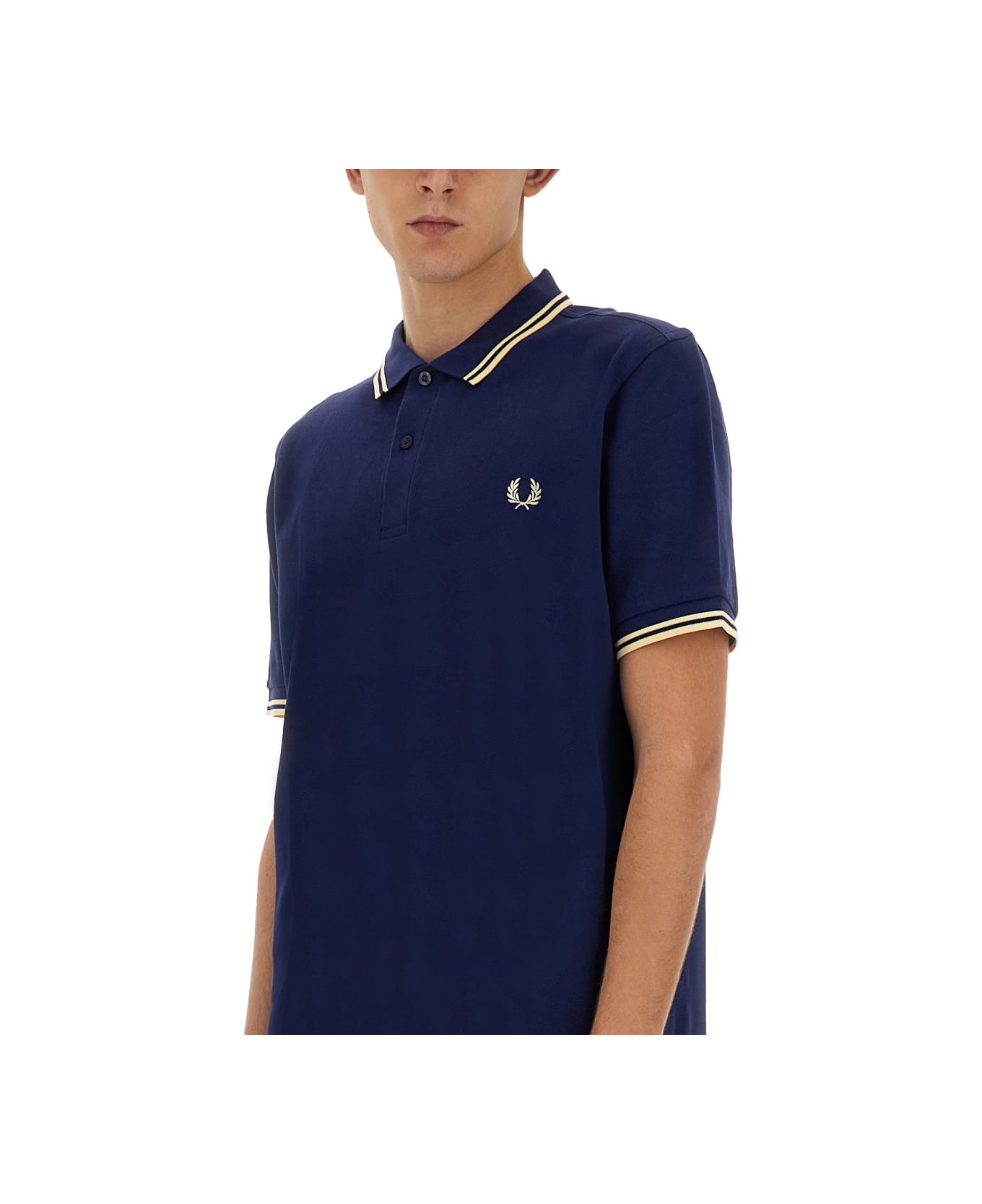 Fred Perry Polo With Logo - BLUE ポロシャツ