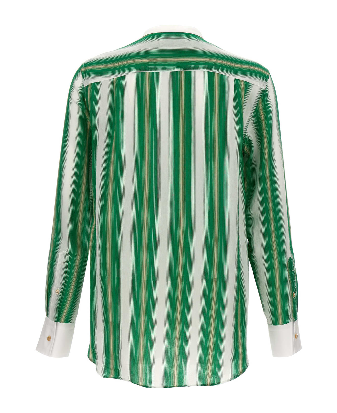 Wales Bonner 'cadence' Shirt - 0070 GREEN AND IVORY