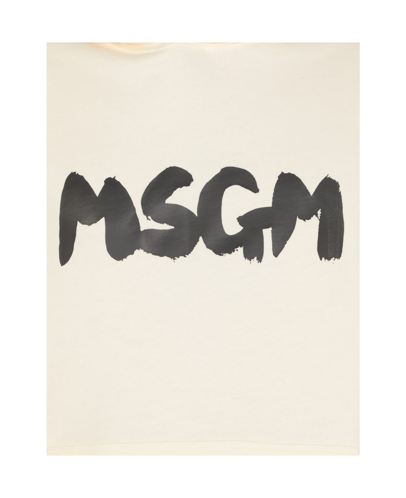 MSGM Hoodie With Logo - Avorio