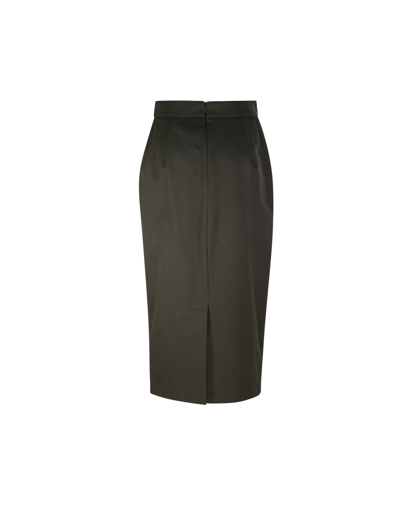 Max Mara High-waist Zip Detailed Skirt - VERDE OLIVA