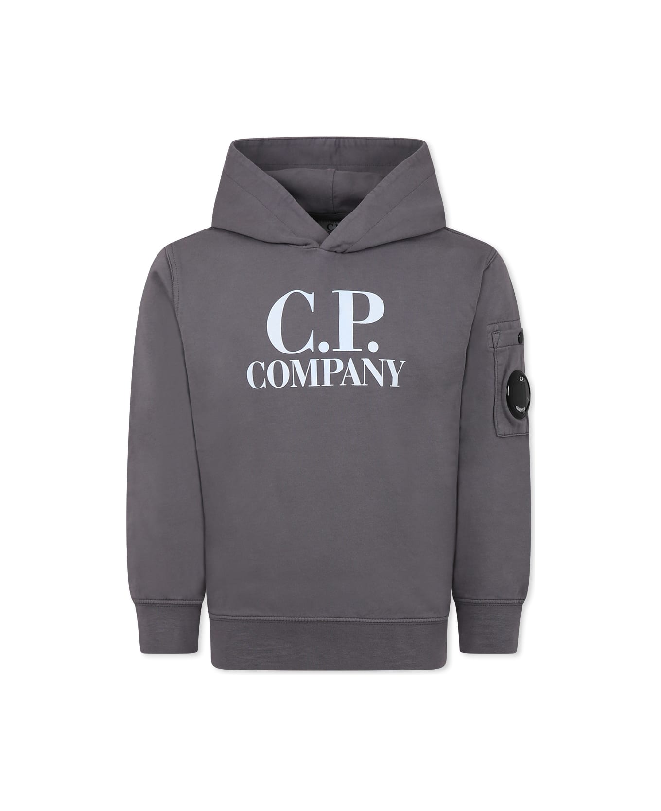 C.P. Company Undersixteen Grey Sweatshirt For Boy With Logo - Grey