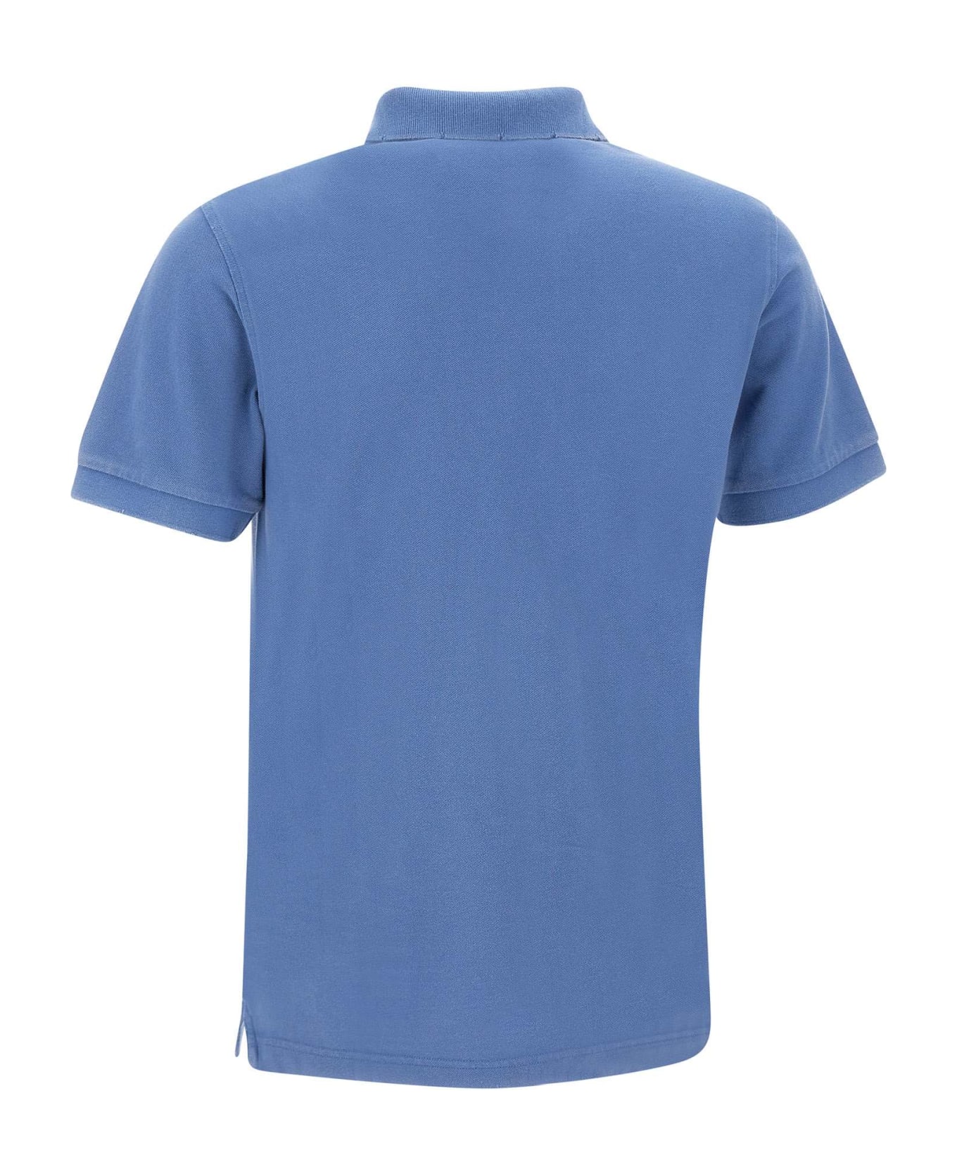 Sun 68 "solid" Cotton Polo Shirt - BLUE