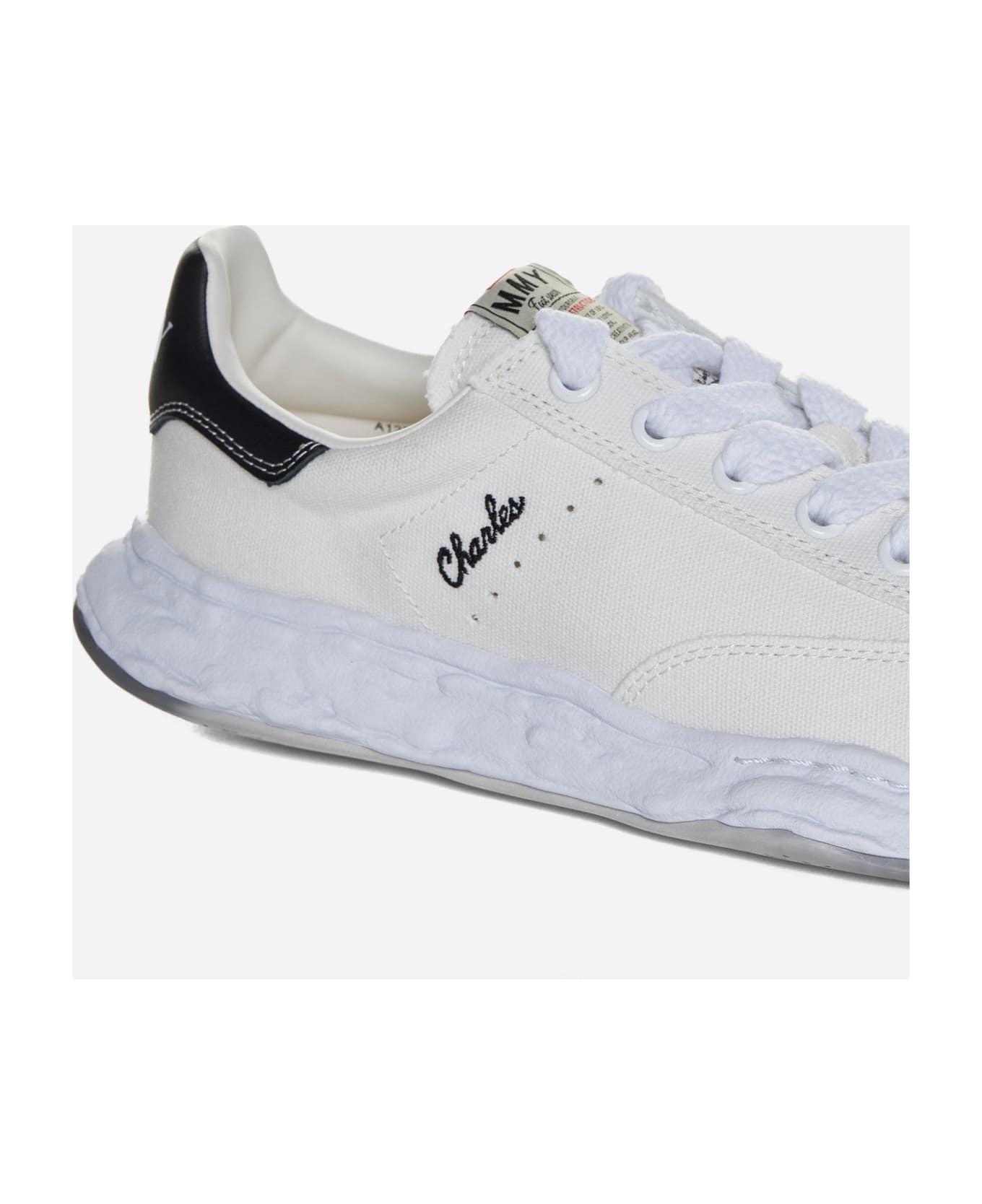 Mihara Yasuhiro Charles Canvas Low-top Sneakers - WHITE/BLACK