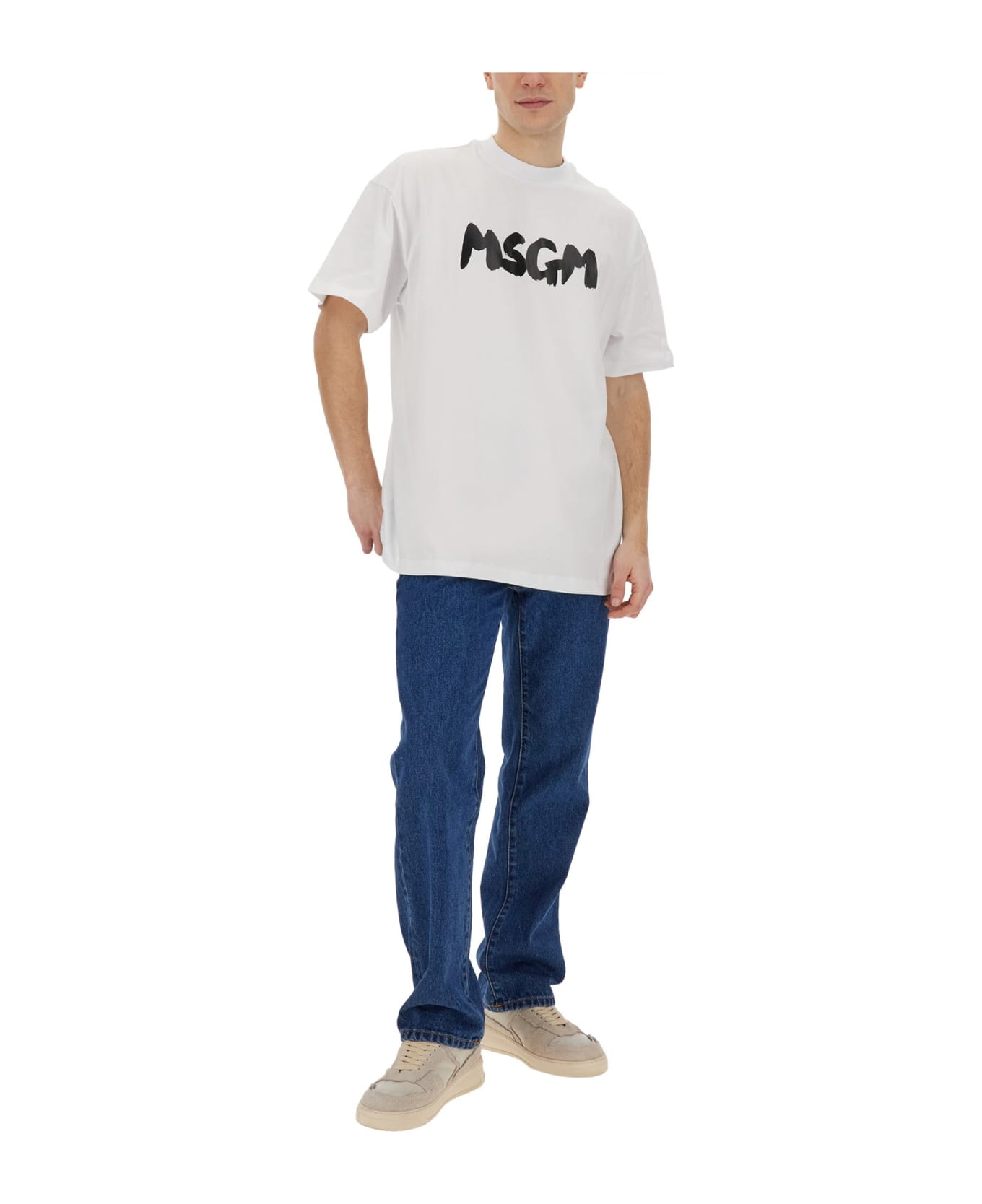 MSGM T-shirt With Logo - Bianco