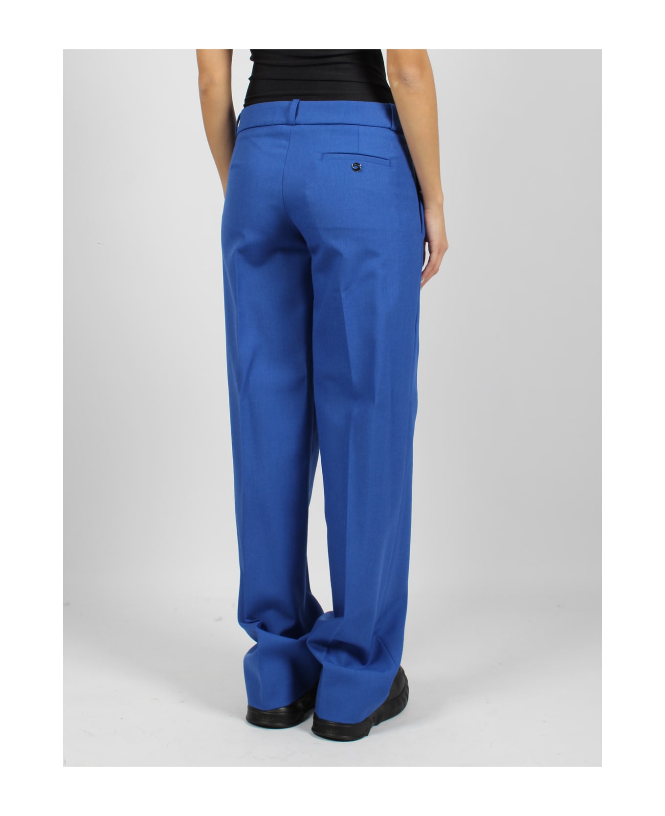 Coperni Low Rise Loose Tailored Trousers - Blue